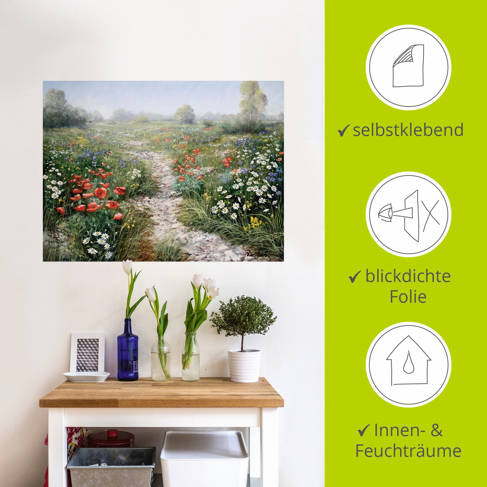Artland Wandbild »Dichte der Natur«, Blumenwiese, (1 St.), als Leinwandbild, Poster, Wandaufkleber in verschied. Größen