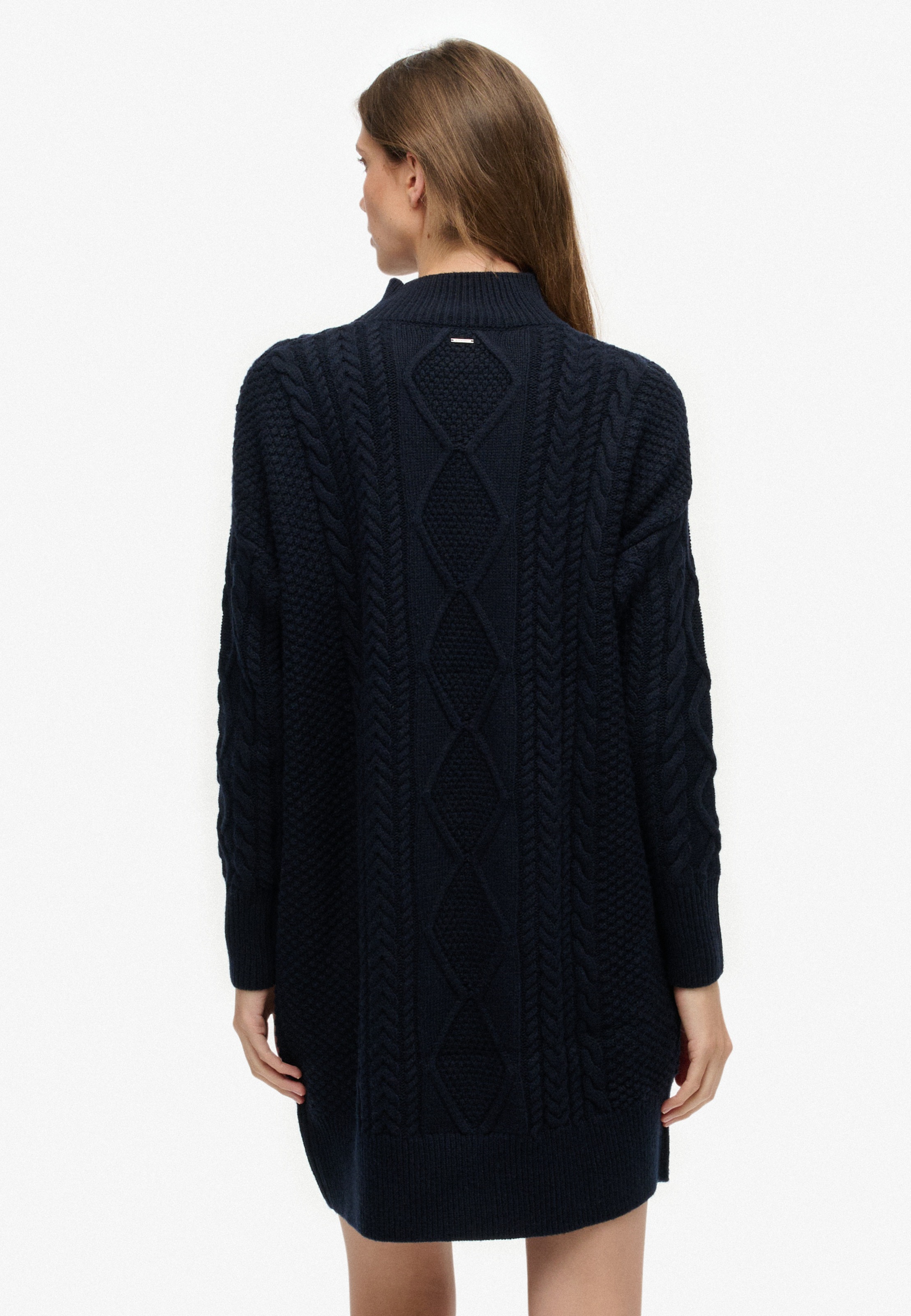 Superdry Strickkleid »SLOUCHY CABLE KNIT DRESS« Materialmix, loose fit, hochwertig mit Woll-Anteil