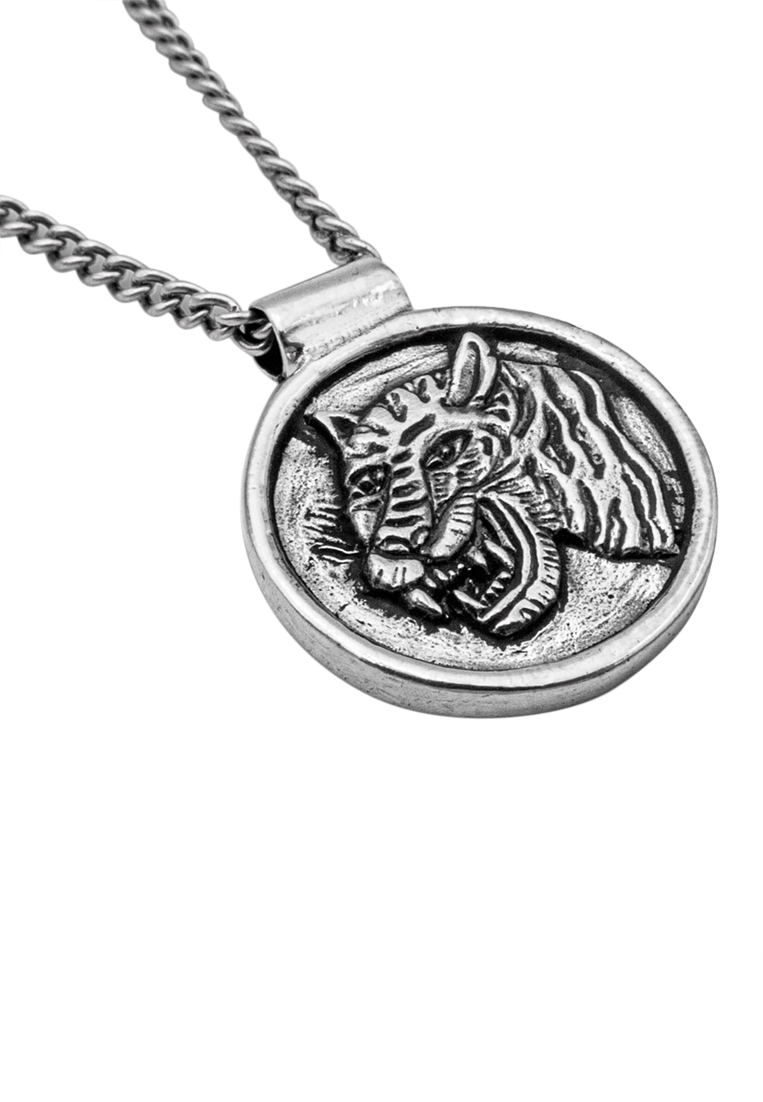 HAZE & GLORY Kette mit Anhänger »Halskette Münze - Tiger 925 Silber«
