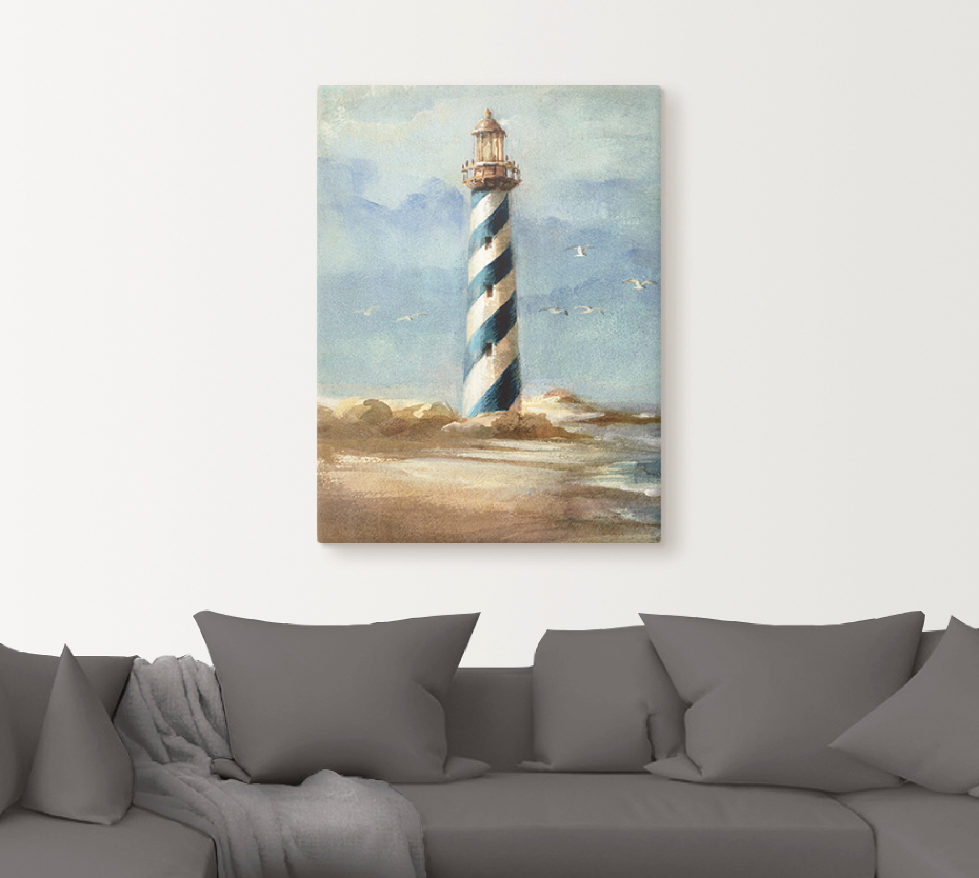 Artland Leinwandbild »Leuchtturm I« Gebäude 1 Stk. tlg. auf Holzrahmen gespannt