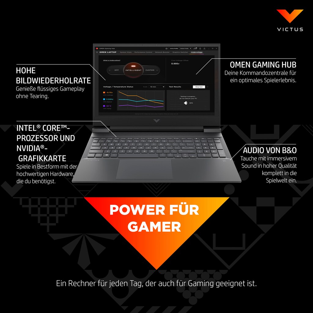 HP Gaming-Notebook »Victus 16-d0254ng«, 40,9 cm, / 16,1 Zoll, Intel, Core i5, GeForce RTX 3050 Ti, 512 GB SSD