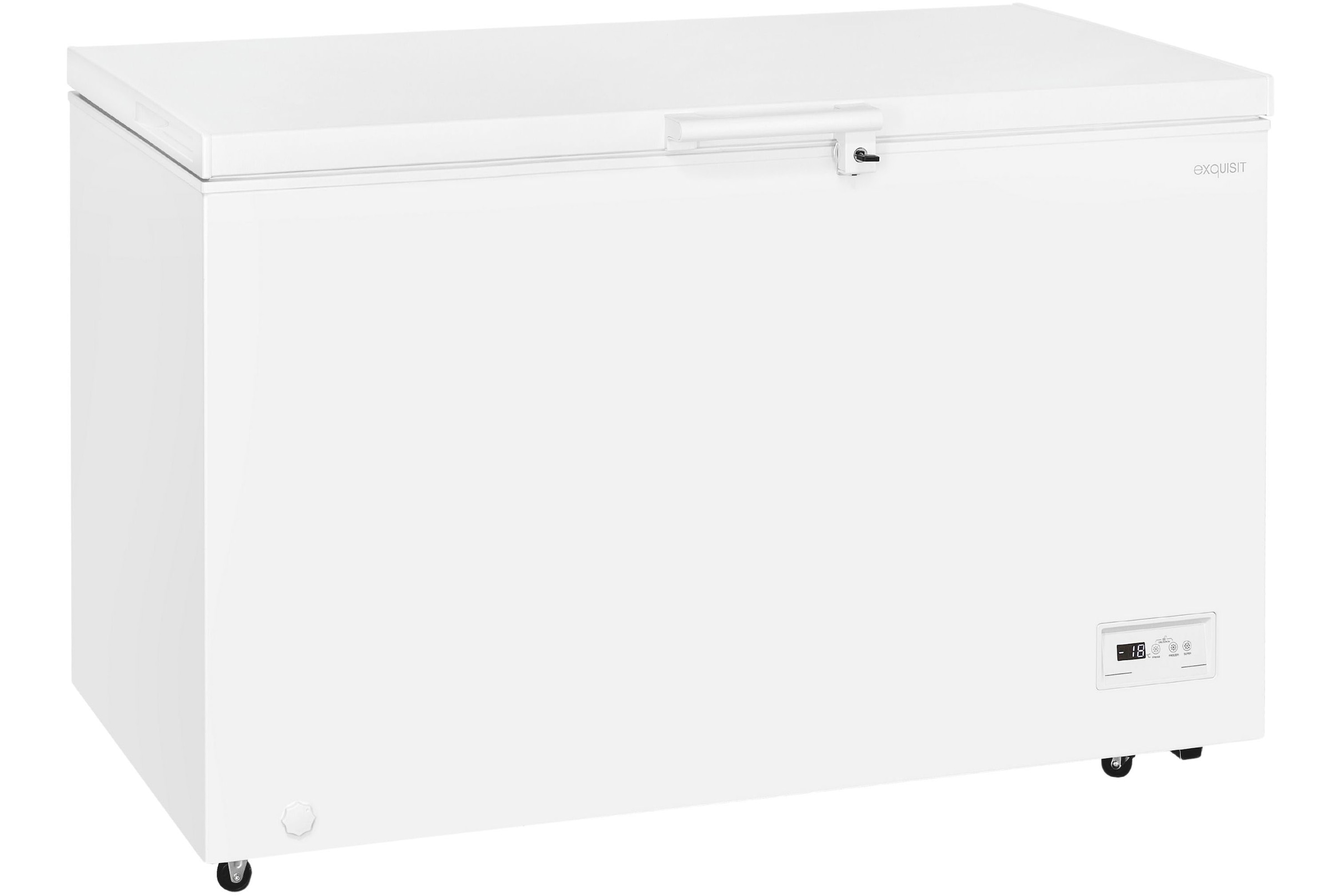 exquisit Gefriertruhe »GT400-HE-041E weiss«, 85 cm hoch, 130 cm breit, mit Türschloss