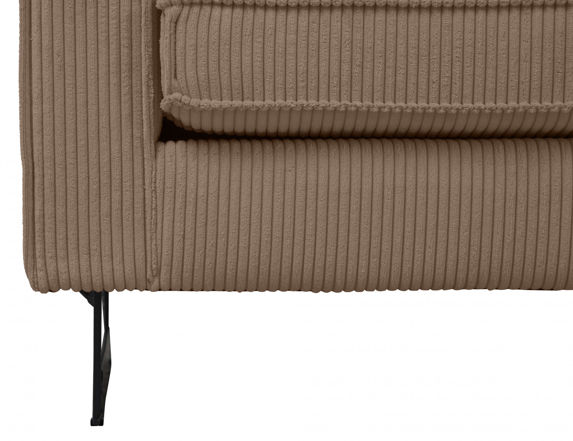 Places of Style Ecksofa »Pinto, 290 cm, Ottomane links / rechts«, Cord, Feincord, Luxus-Microfaser Leder und Chenille