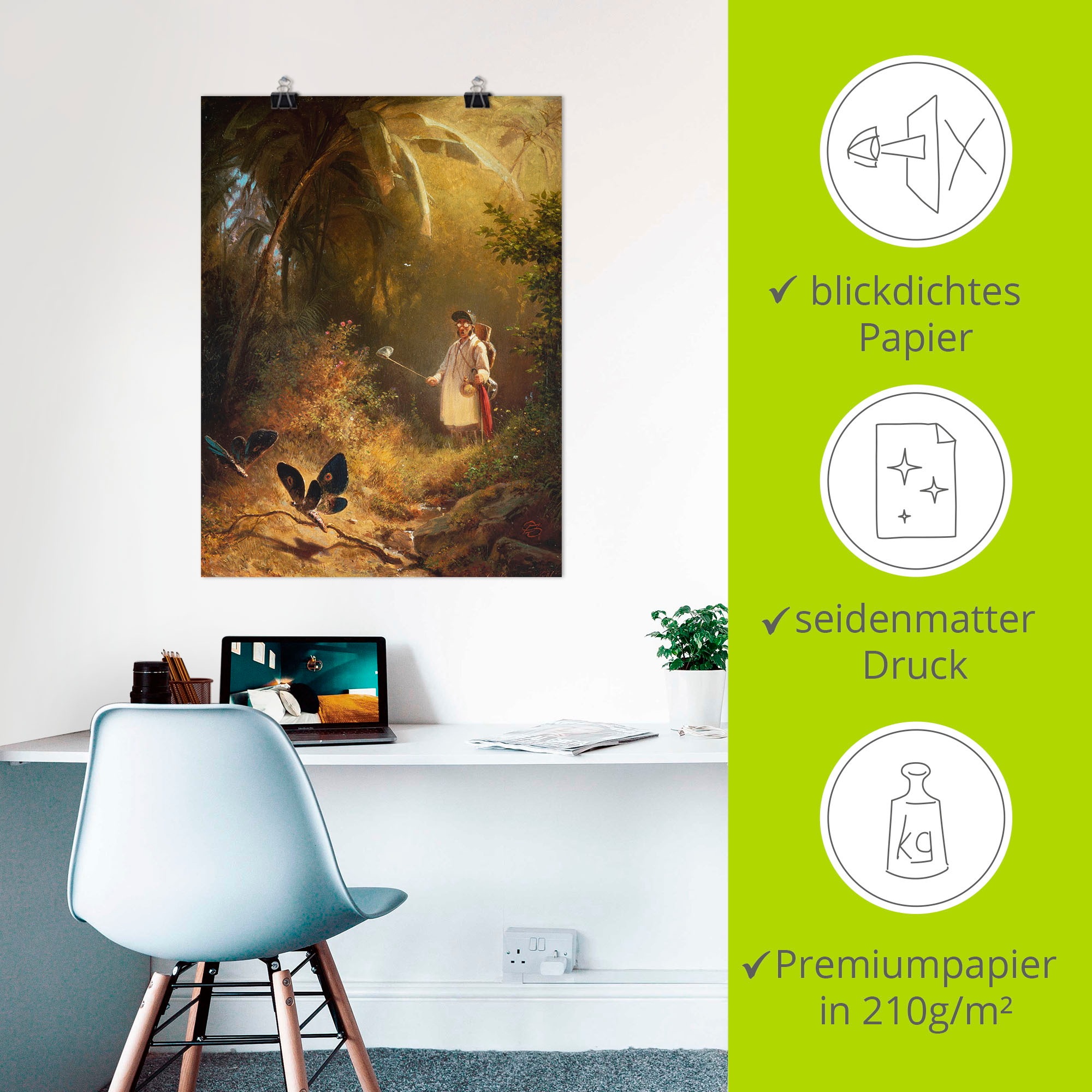 Artland Wandbild »Der Schmetterlingsfänger«, Mann, (1 St.), als Leinwandbild, Poster in verschied. Größen