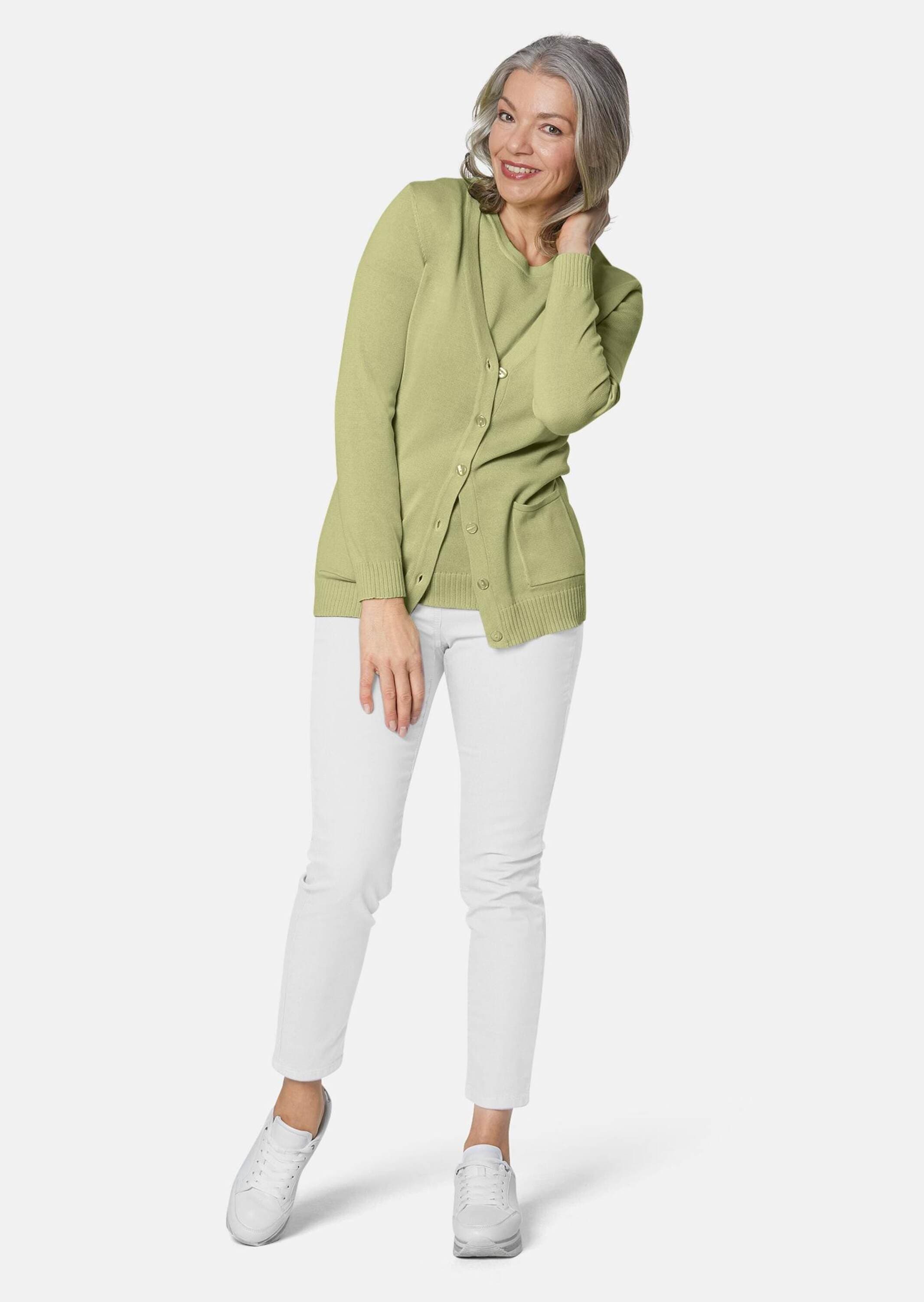 GOLDNER Strickpullover »Kurzgröße Klassisches Stricktwinset« Pulli und Jacke im Set - auch einzeln kombinierba