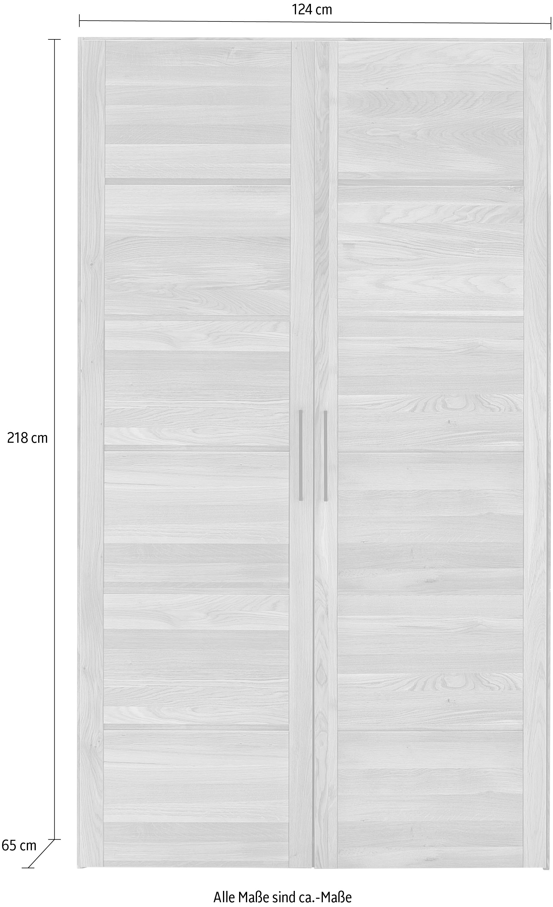 Home affaire Kleiderschrank »Chamara« aus massivem Eichenholz, in unterschiedlichen Breiten, Höhe 218 cm