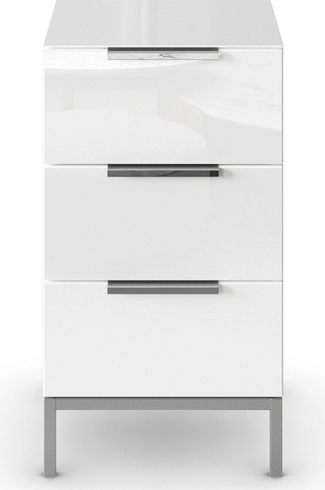 rauch Nachtkommode »Nachttisch Nachtschrank Nachtkonsole FLIPP mit Glasfront« Breite 40 cm,  mit 3 Schubladen und Soft-Close-Funktion, Oberboden und Front Glas