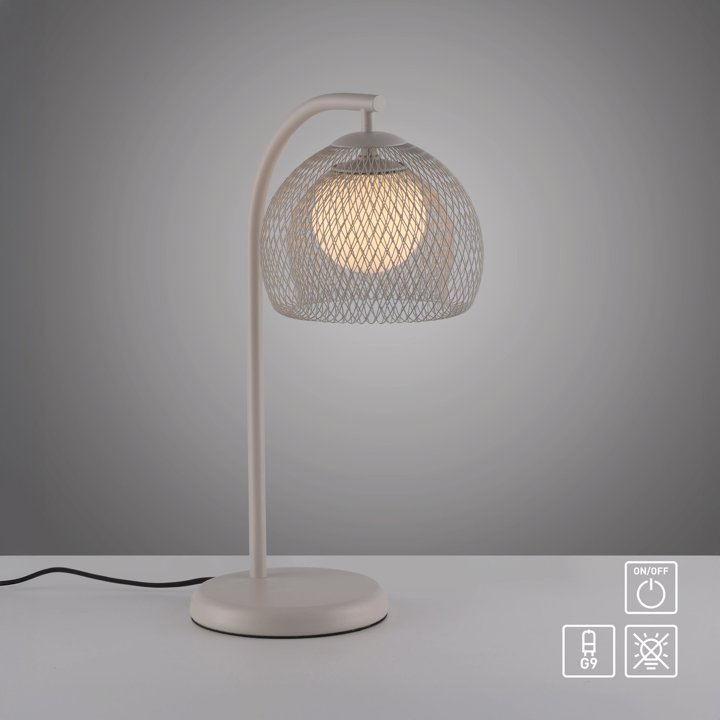 SCHÖNER WOHNEN-Kollektion Tischleuchte »MESH« G9 1 Stk. Modernes Design, sanftes Licht & stilvolle Sandbrise-Optik