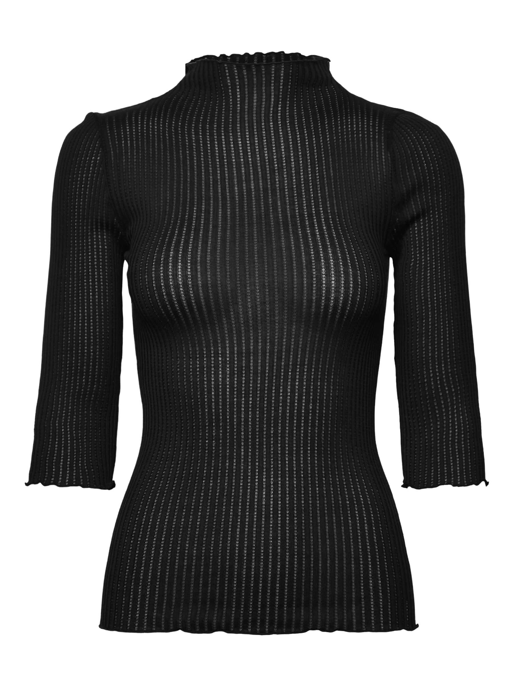 rosemunde Stehkragenshirt »Belize silk shirt« leicht transparentes Shirt, 3/4 Arm, mit Stehkragen, Seidenmix