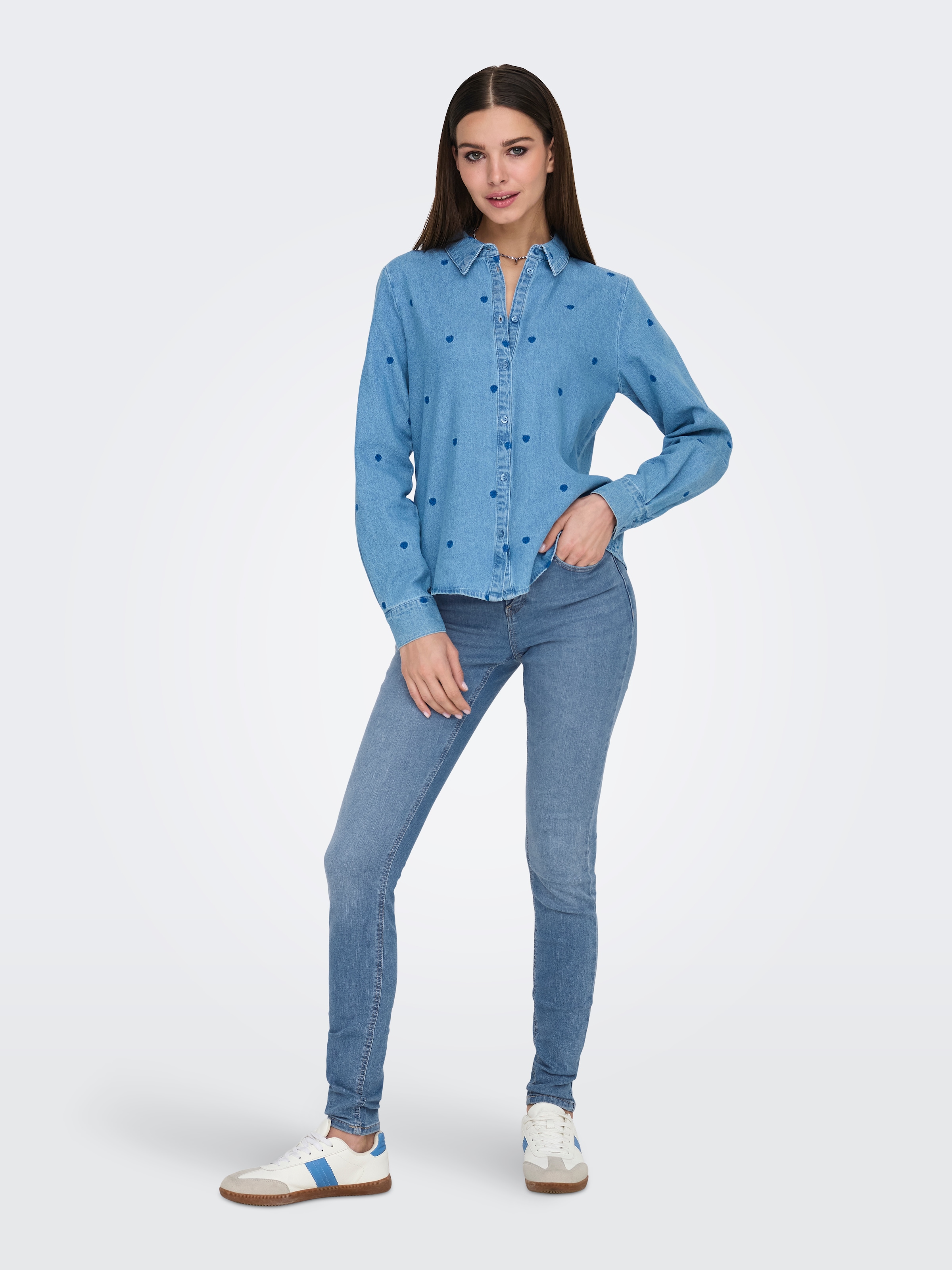 ONLY Skinny-fit-Jeans »ONLWAUW MID WAIST SK VIS BUT DNM«