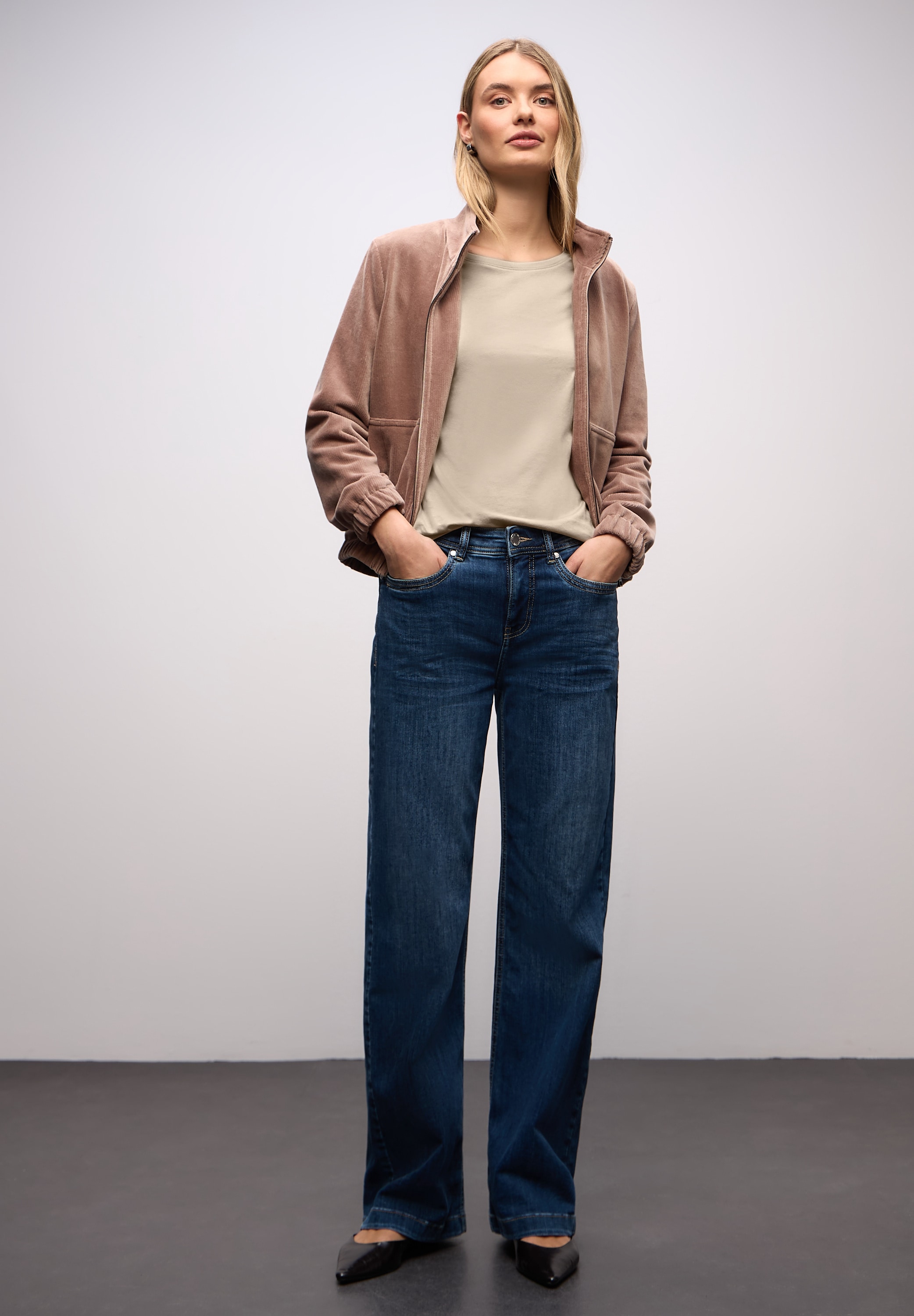 STREET ONE Rundhalsshirt unifarben