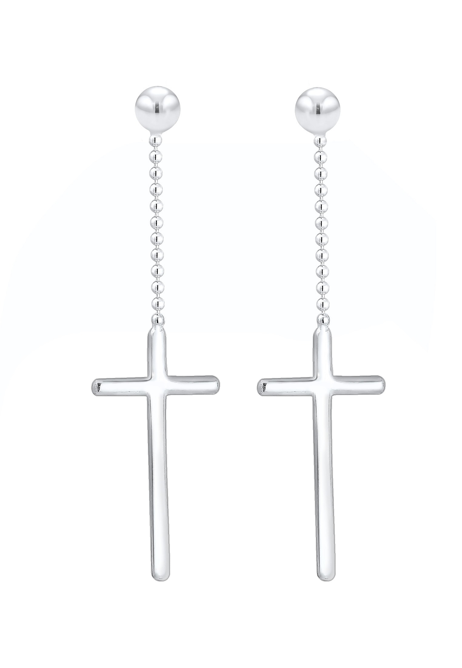 Elli Paar Ohrhänger »Ohrringe Ohrringhänger lang Kreuz 925 Sterling Silber«