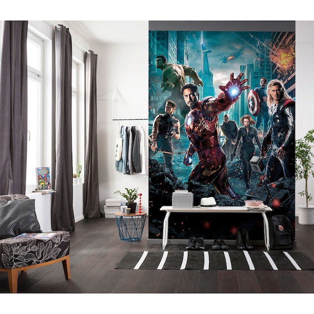 Komar Fototapete »Avengers Movie Poster«, Comic, 184x254 cm (Breite x Höhe),  inklusive Kleister online kaufen | mit 3 Jahren XXL Garantie
