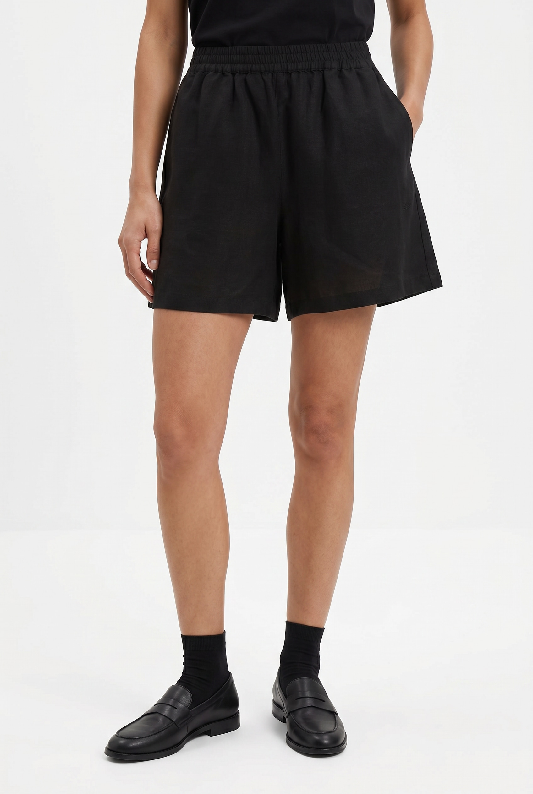 BOSS ORANGE Shorts »Tallan Premium Damenmode«  aus einem Leinen-Mix