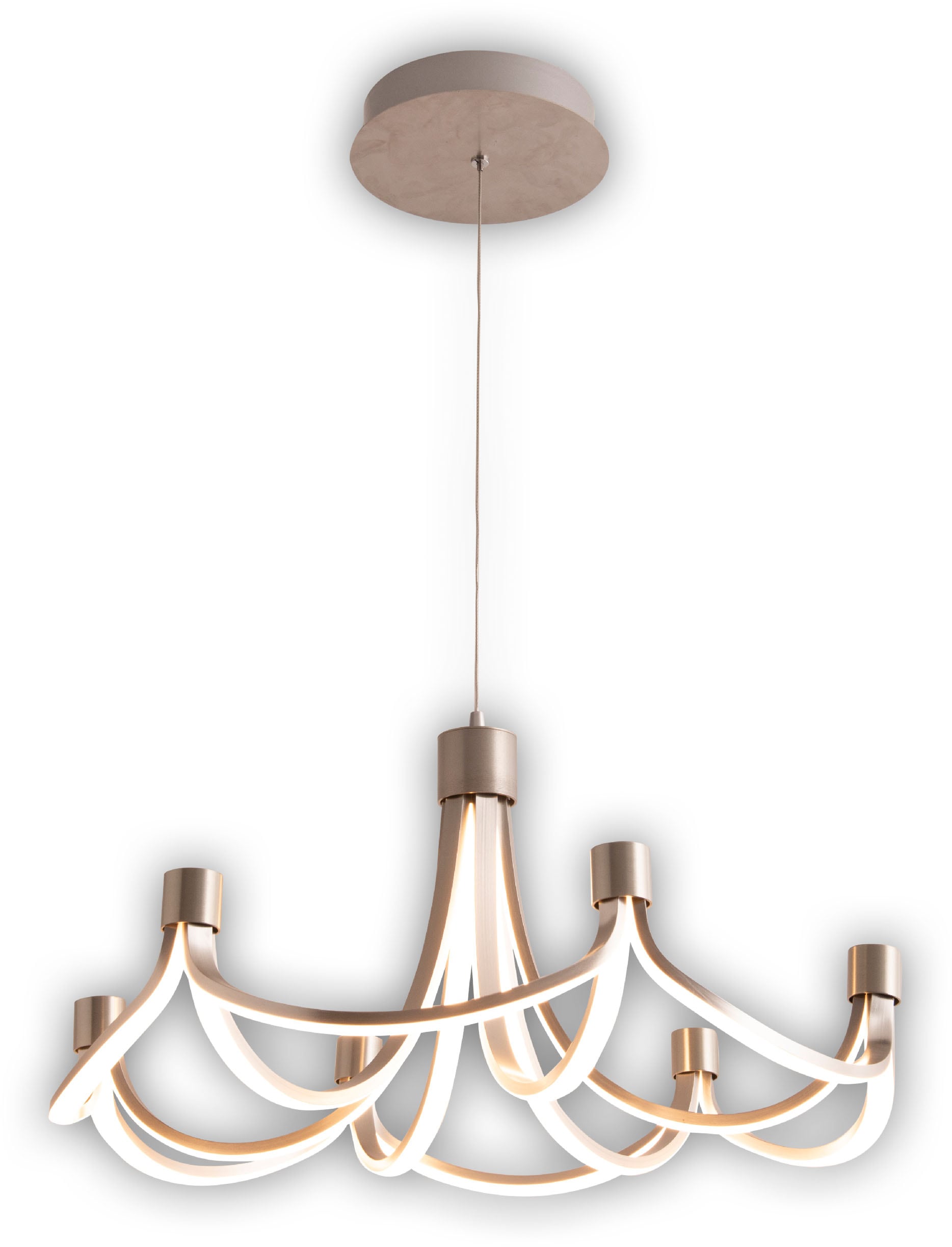 näve LED Pendelleuchte »Festos« LED-Modul 1 Stk. Kronleuchter, stufenweise dimmbar, satiniertes Metall, H: 150cm