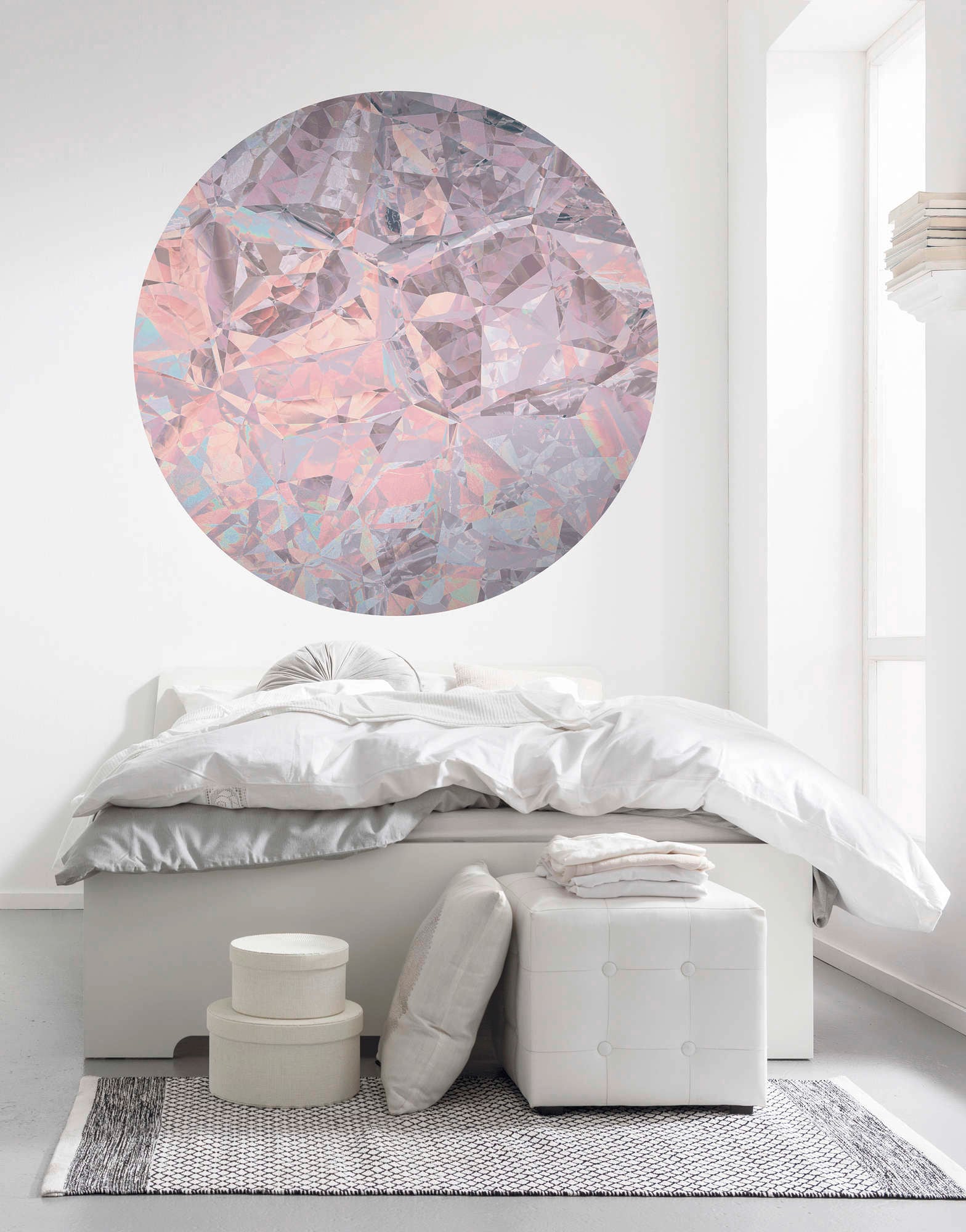 Komar Vliestapete »Vlies selbstklebend - Glossy Crystals - Größe 125 x 125 cm«, bedruckt, Wohnzimmer, Schlafzimmer