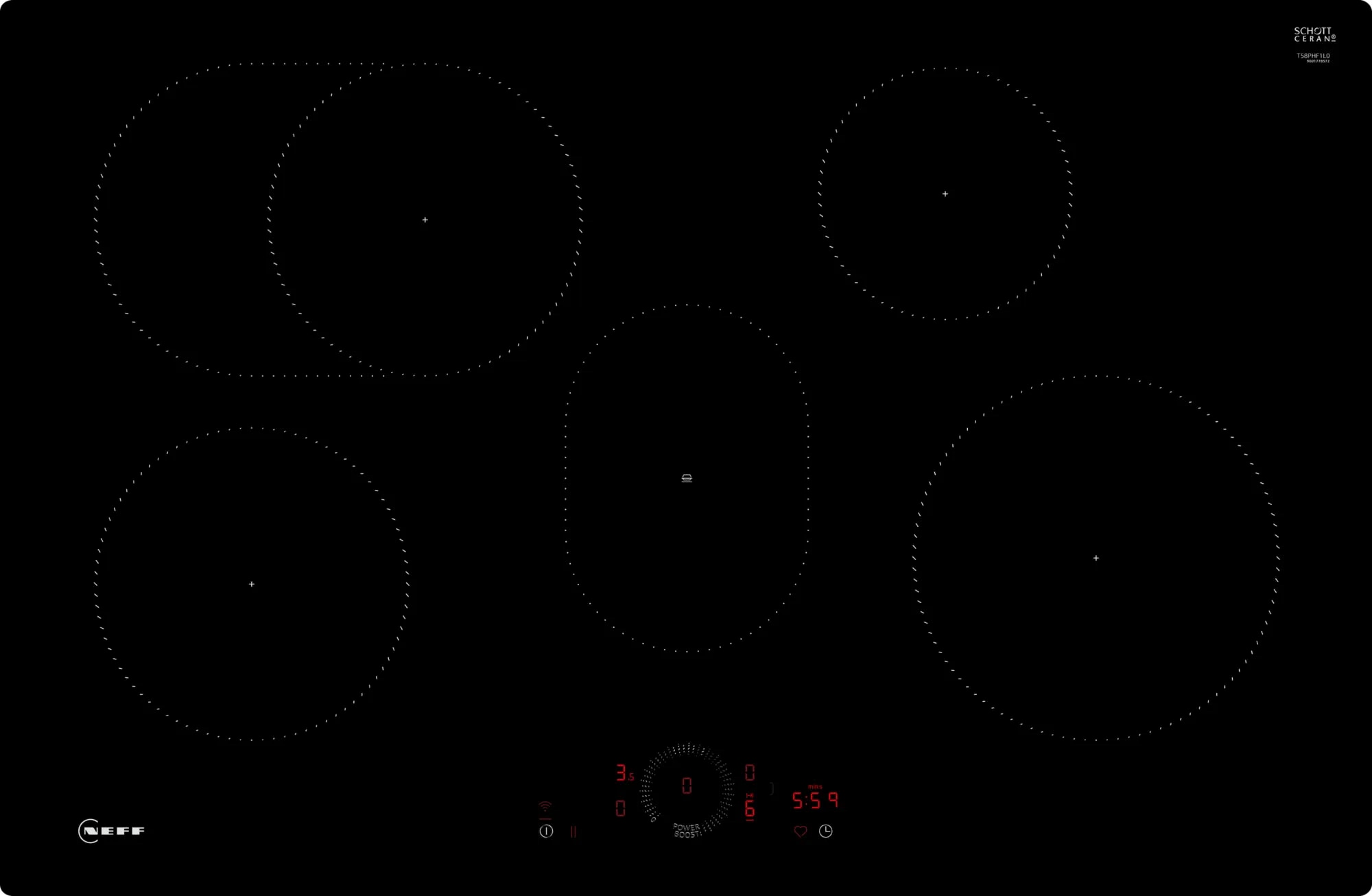 Induktions-Kochfeld von SCHOTT CERAN® »T58PHF1L0«, mit virtueller Twist Touch® Bedienung