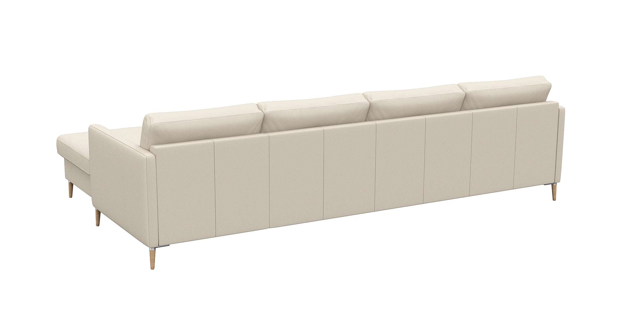 FLEXLUX Ecksofa »Fiore, L-Form, bequem und komfortabel durch hochwertigem Sitzaufbau«, schmale Armlehnen, Kaltschaum, Füße Alu+ Eiche