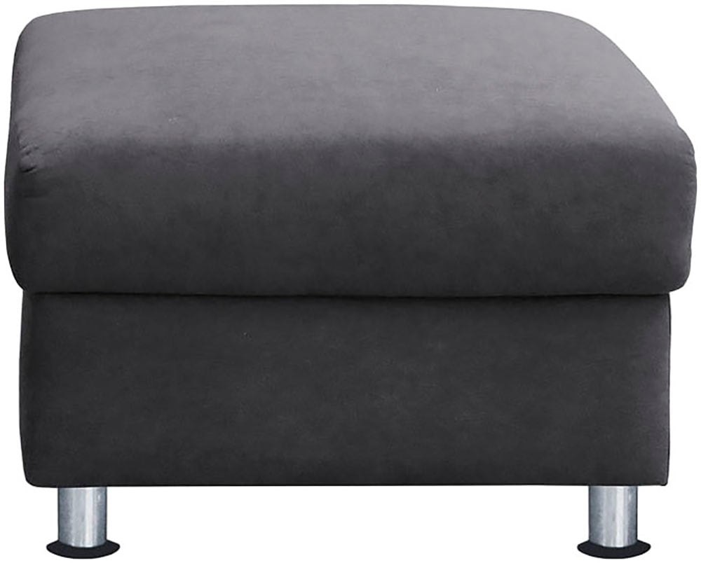 TRENDMANUFAKTUR Hocker »Rondo, Polsterhocker zur Serie, Breite 67 cm, Füße chromfarben« Fußhocker wahlweise mit Federkern, in verschiedenen Bezügen bestellbar