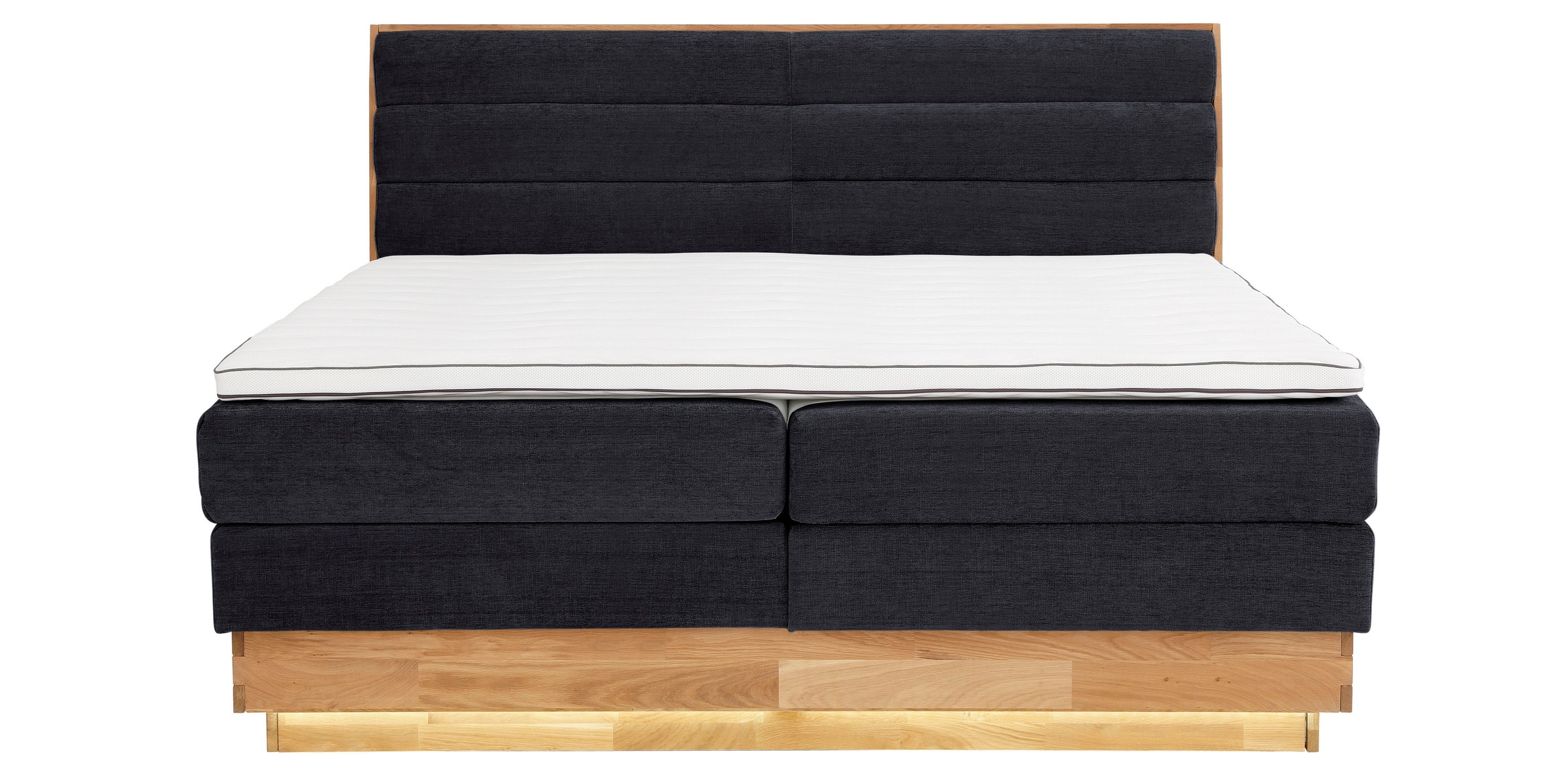 OTTO products Boxspringbett, LED-Beleuchtung, mit zertifizierten, recycelten Bezugsstoffen