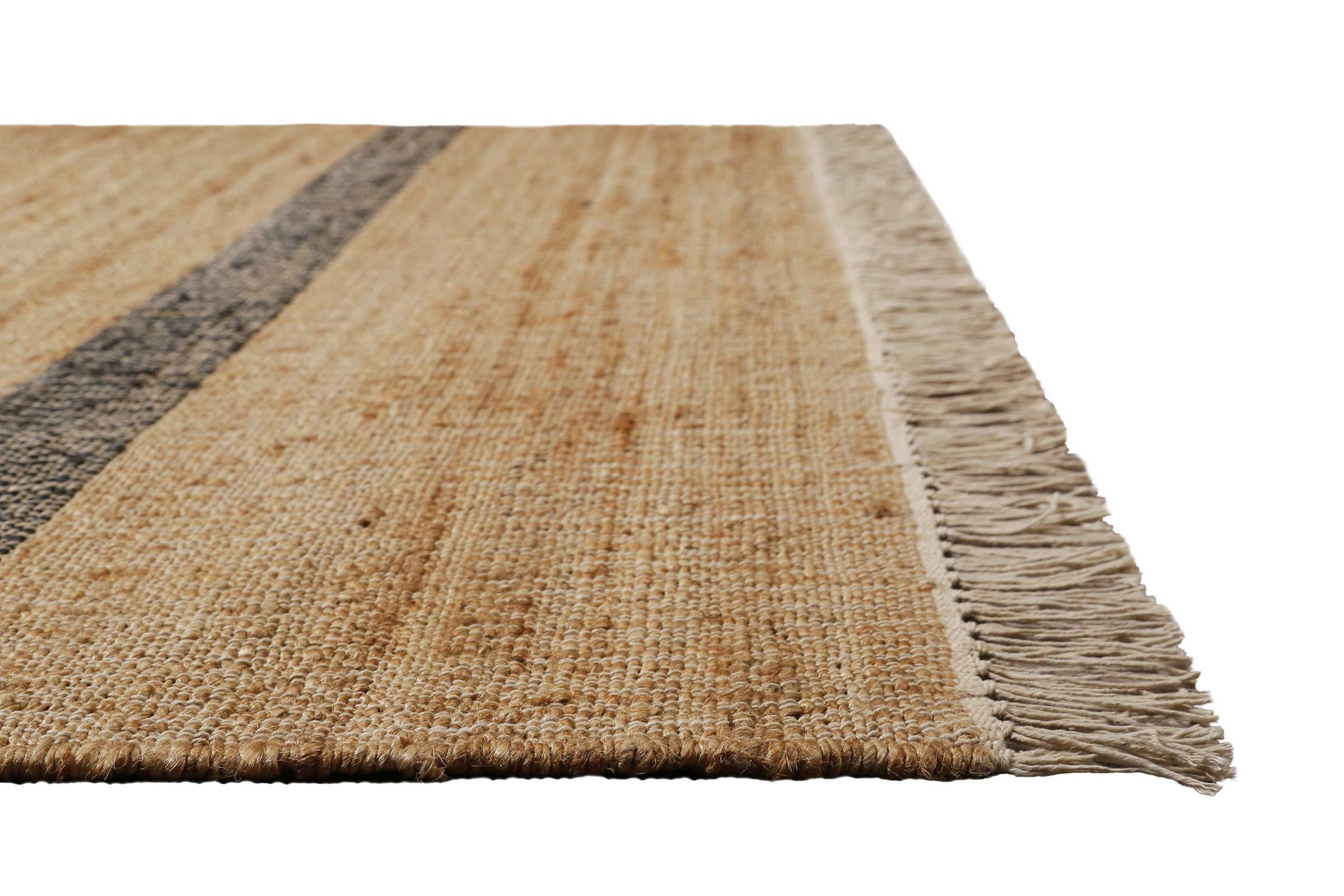Green Looop Teppich »Vante GL-82308«, rechteckig, 4 mm Höhe, Naturfaser Teppich aus 80% Jute 20% Baumwolle, mit Fransen, Wohnzimmer