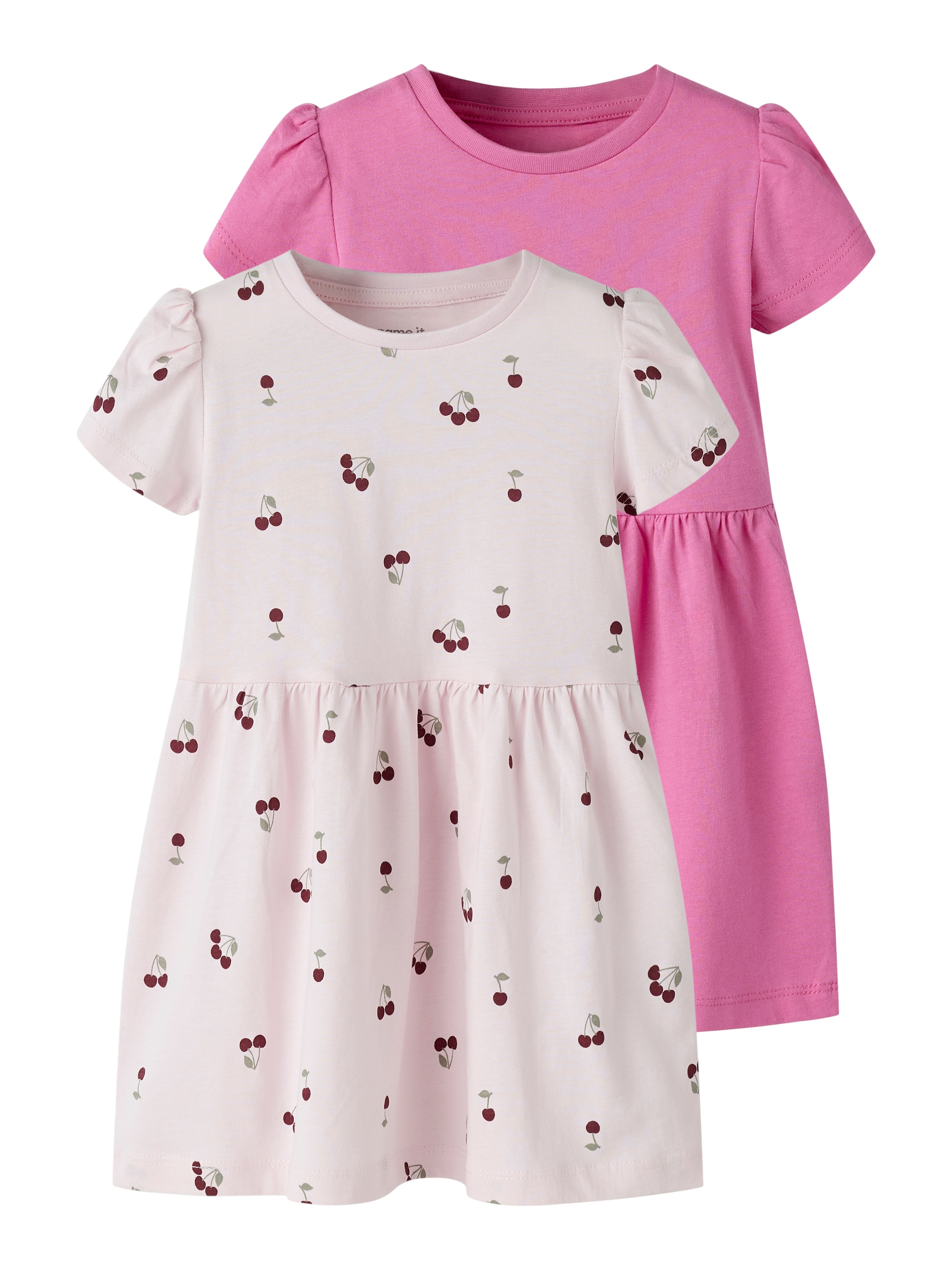 Name It Minikleid »NMFVIVIA SS 2P DRESS NOOS« 2 tlg. Baumwolle, bedruckt und uni im Set