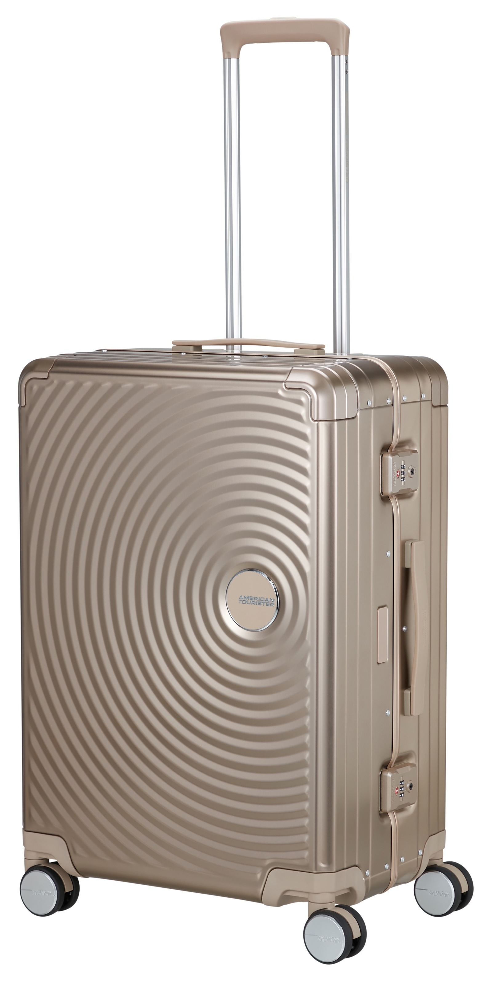 American Tourister® Hartschalen-Trolley »SOUNDBOX ALU, verschiedene Größen und Farben« 73 l 4 Rollen Hartschalen-Koffer zwei TSA-Schlösser Aluminium-Koffer