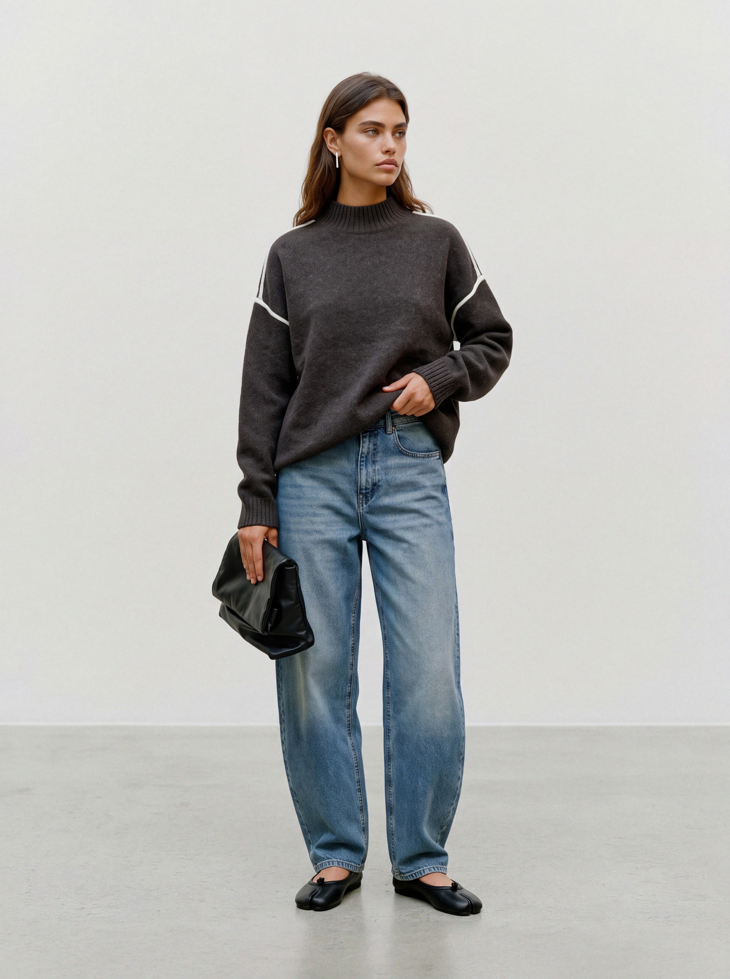 Vero Moda Strickpullover »VMBOOM LS HIGHNECK PIPING PULLOVER NOOS« Materialmix