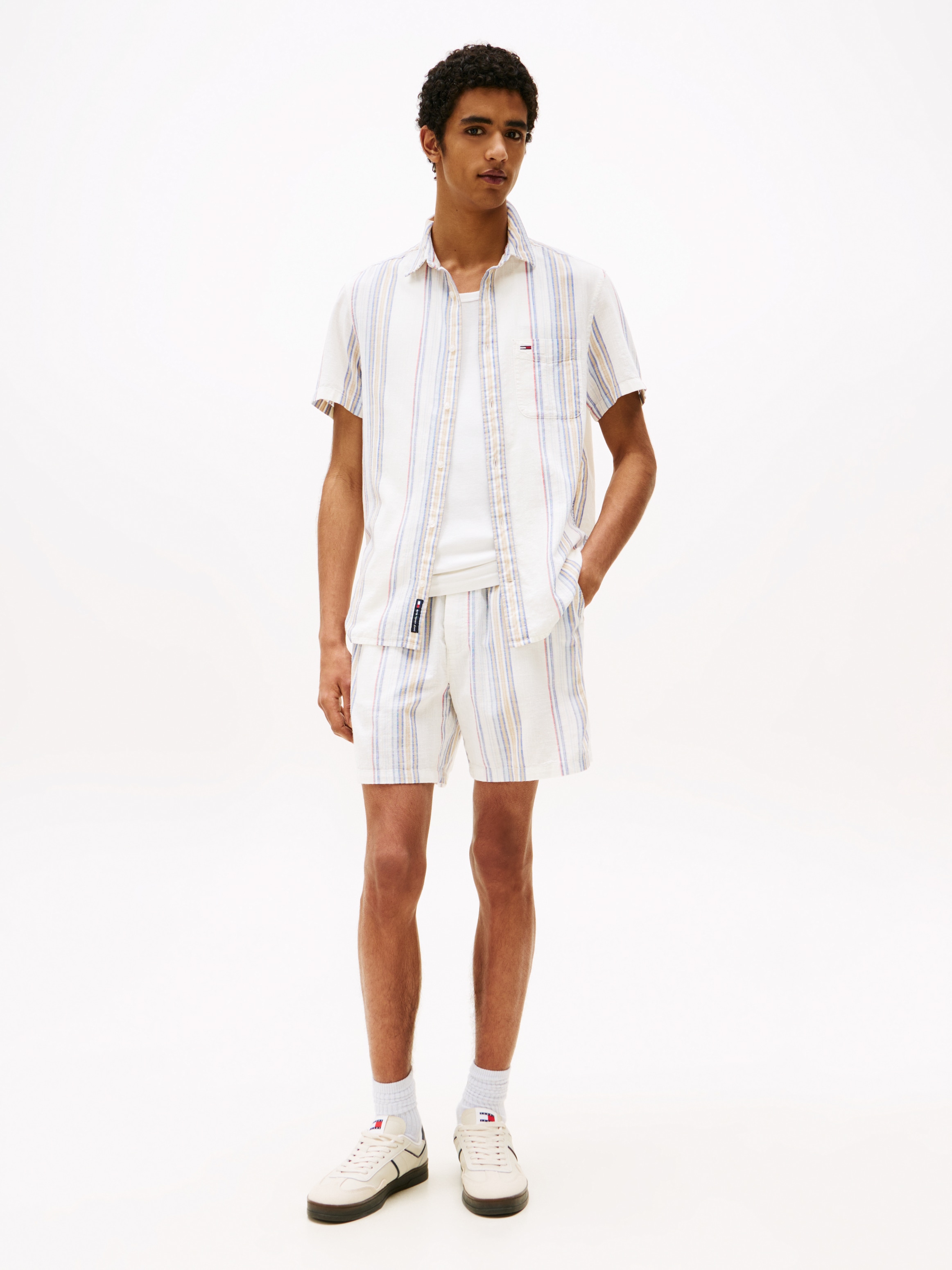 Tommy Jeans Shorts »TJM SLUB STR BEACH SHORT EXT«, modisch gestreift