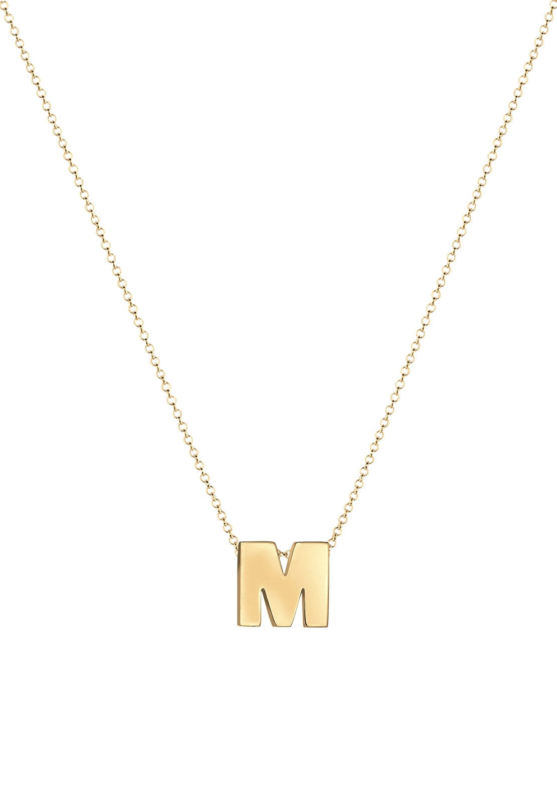 Elli Kette mit Anhänger »Halskette Buchstabe M Initialen 925 Sterling Silber«