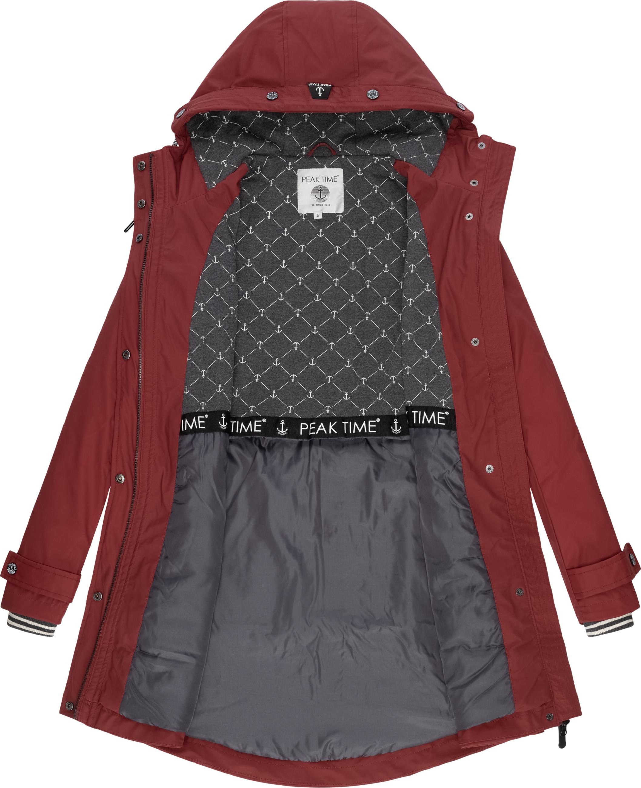 PEAK TIME Regenmantel »Regenjacke L60042«, stylisch taillierter Regenmantel für Damen