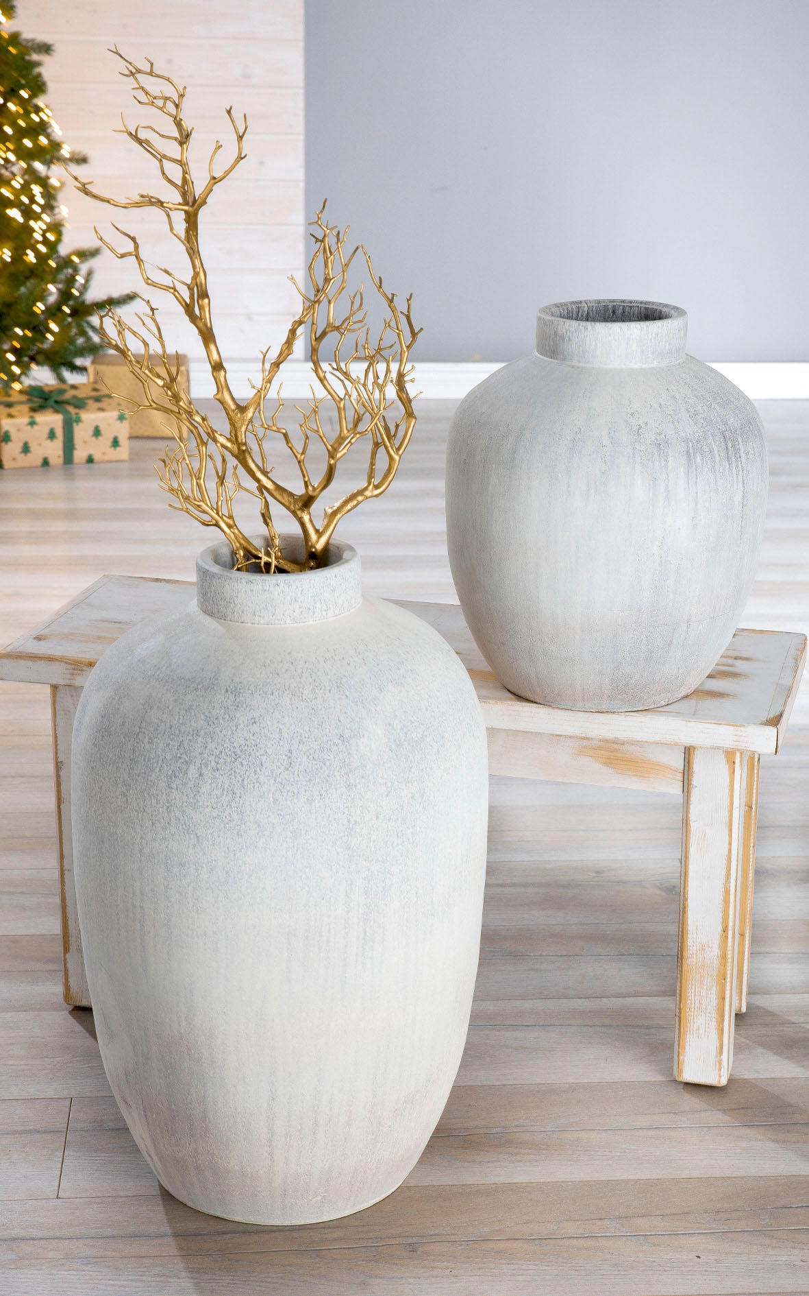 GILDE Tischvase »Silva, Höhe ca. 35 cm«, (1 St.), dekorative Vase aus  Keramik, Blumenvase auf Rechnung bestellen