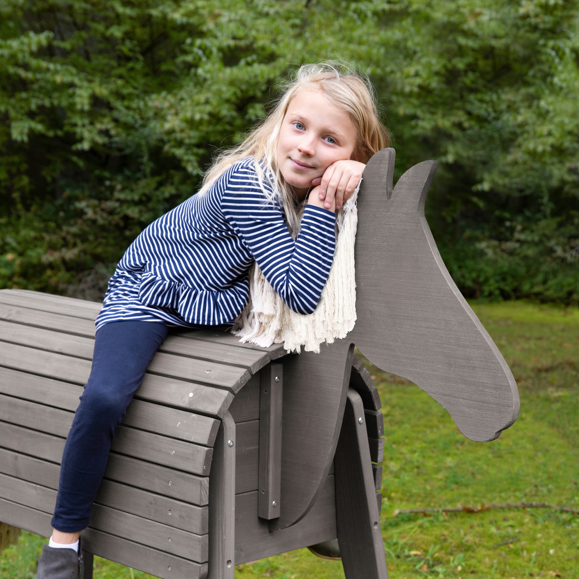roba® Holzpferd »Spielpferd«, Gartenpferd, HxBxT: 123 x 65 x 153 cm, Sitzhöhe: 89 cm