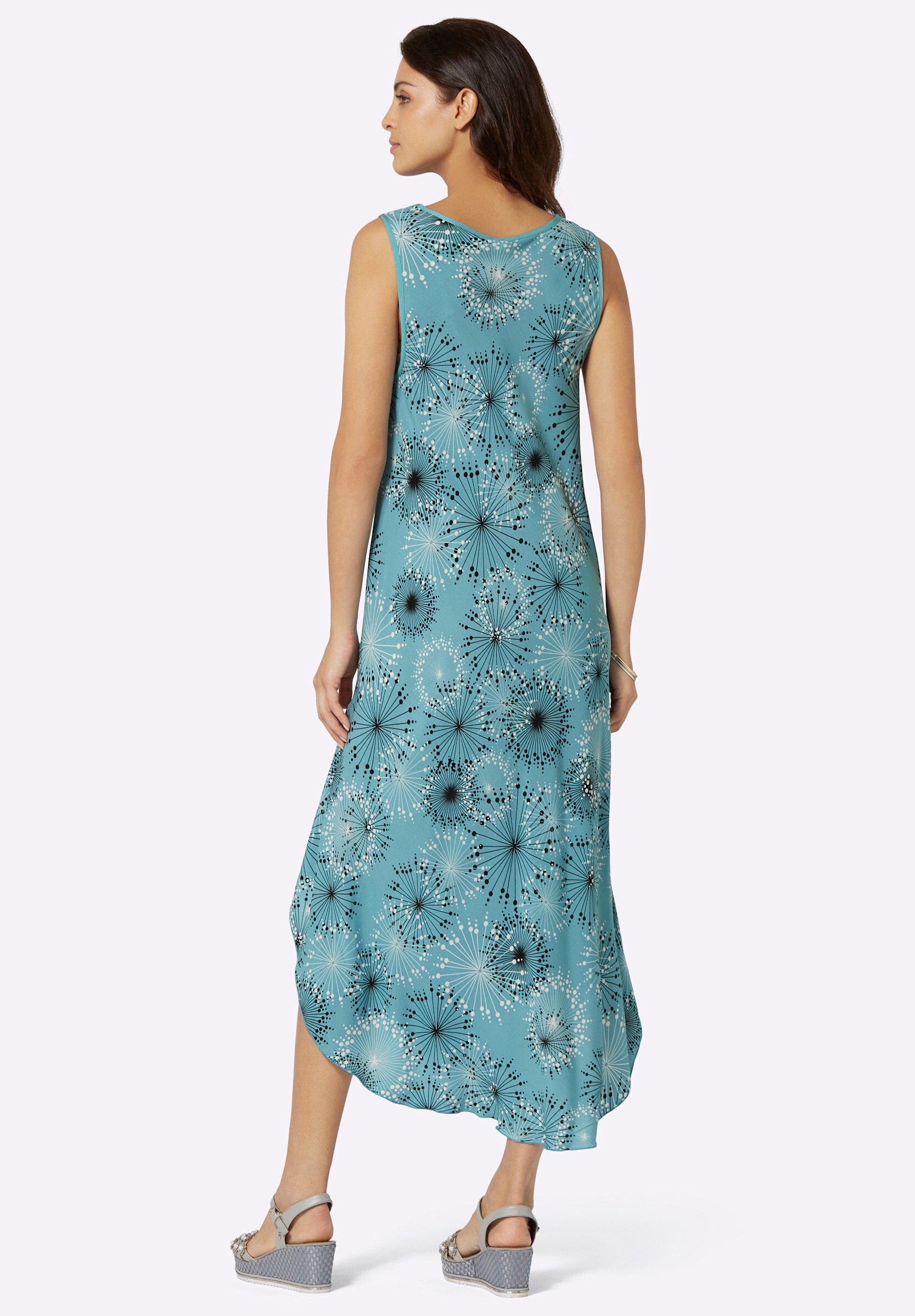Witt Trägerkleid »Kleid Druckkleid mit Blüten-Muster, figurumspielend« Ohne Taschen
