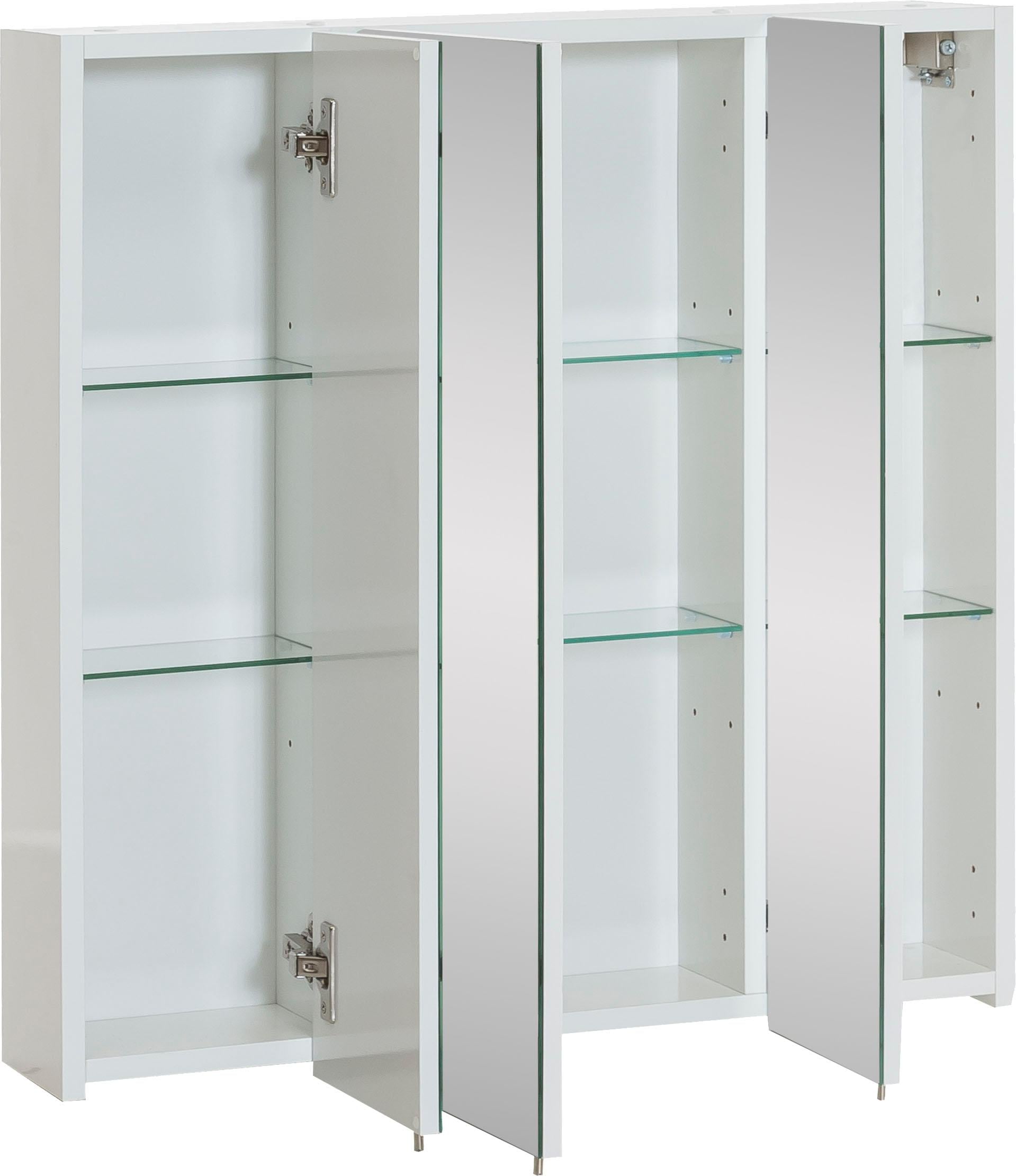 Schildmeyer Spiegelschrank »Basic«, Breite 70 cm, 3-türig, Glaseinlegeböden, Made in Germany