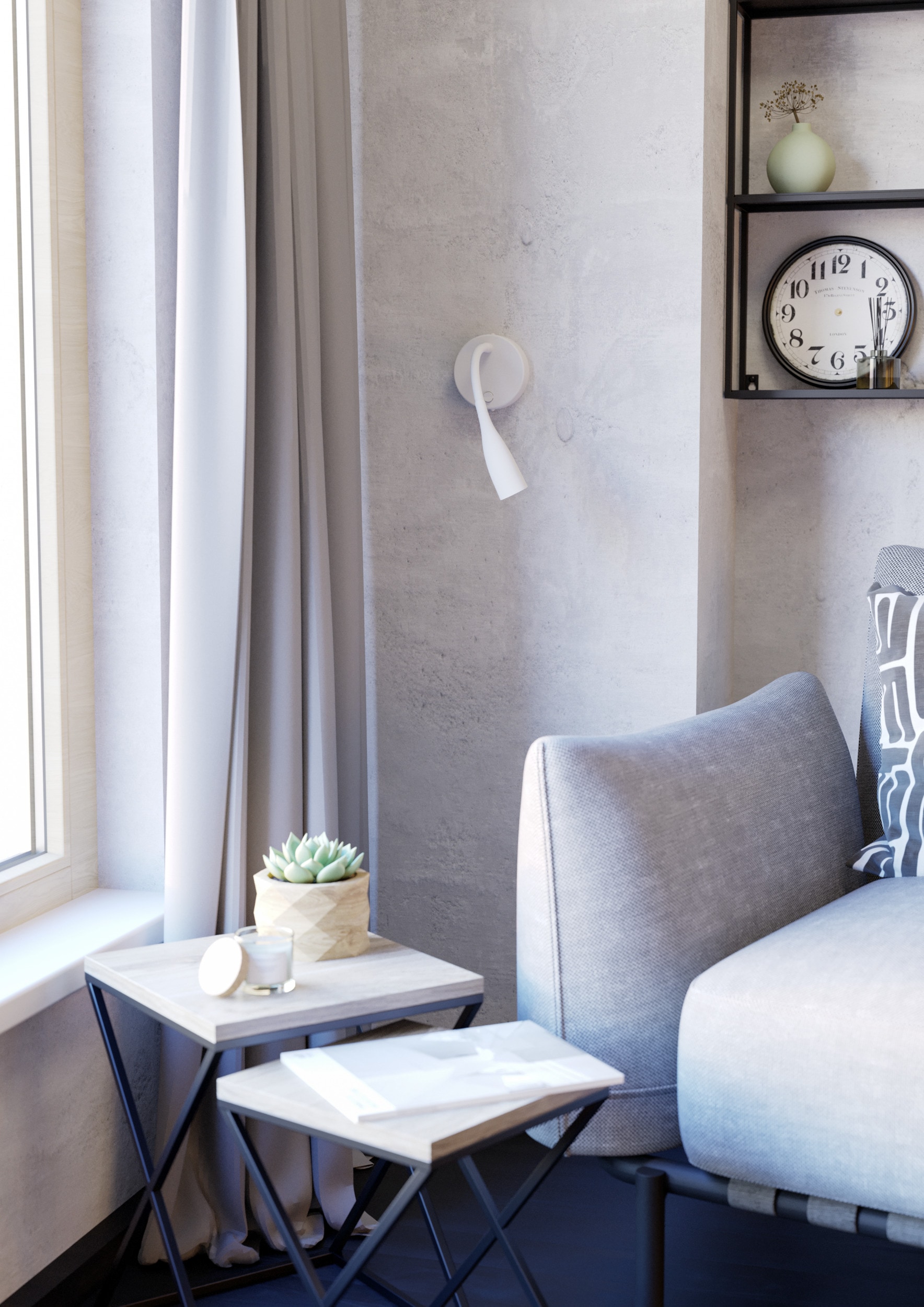 EGLO Wandleuchte »OLIVANDINO Wandlampe - Stahl - LED - 3,8W - IP20« LED-Modul 1 Stk. Warmweiß Wandstrahler, Wandspot, Wohnzimmer, Flur, Schlafzimmer, Ø11 x AL43 cm