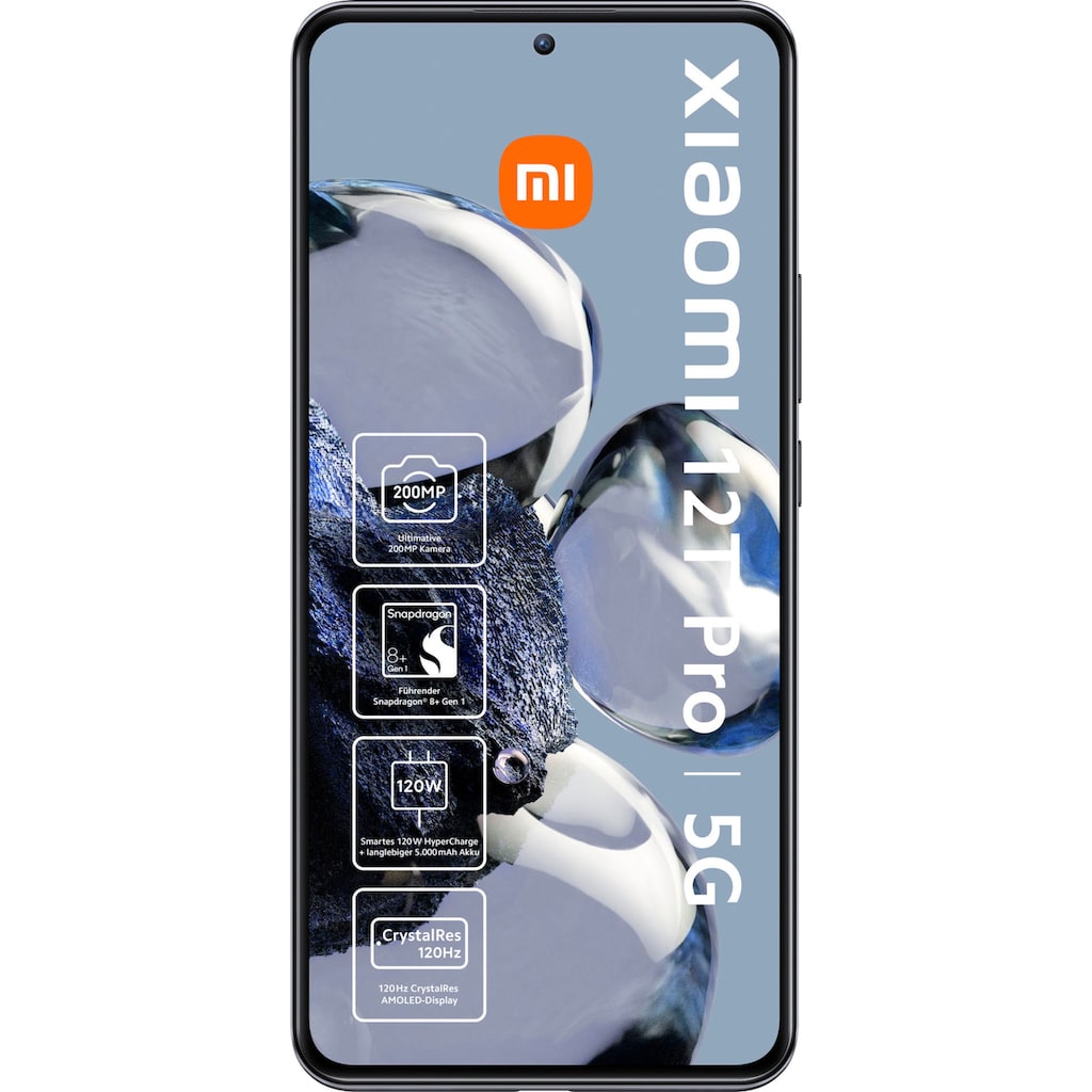 Xiaomi Smartphone »12T Pro 8GB+256GB«, Black, 16,9 cm/6,67 Zoll, 256 GB Speicherplatz, 200 MP Kamera