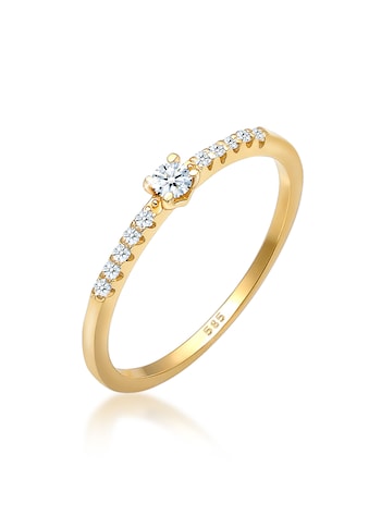 Elli DIAMONDS Verlobungsring »Geo Microsetting Diamant (0.11 ct.) 585 Gelbgold« kaufen