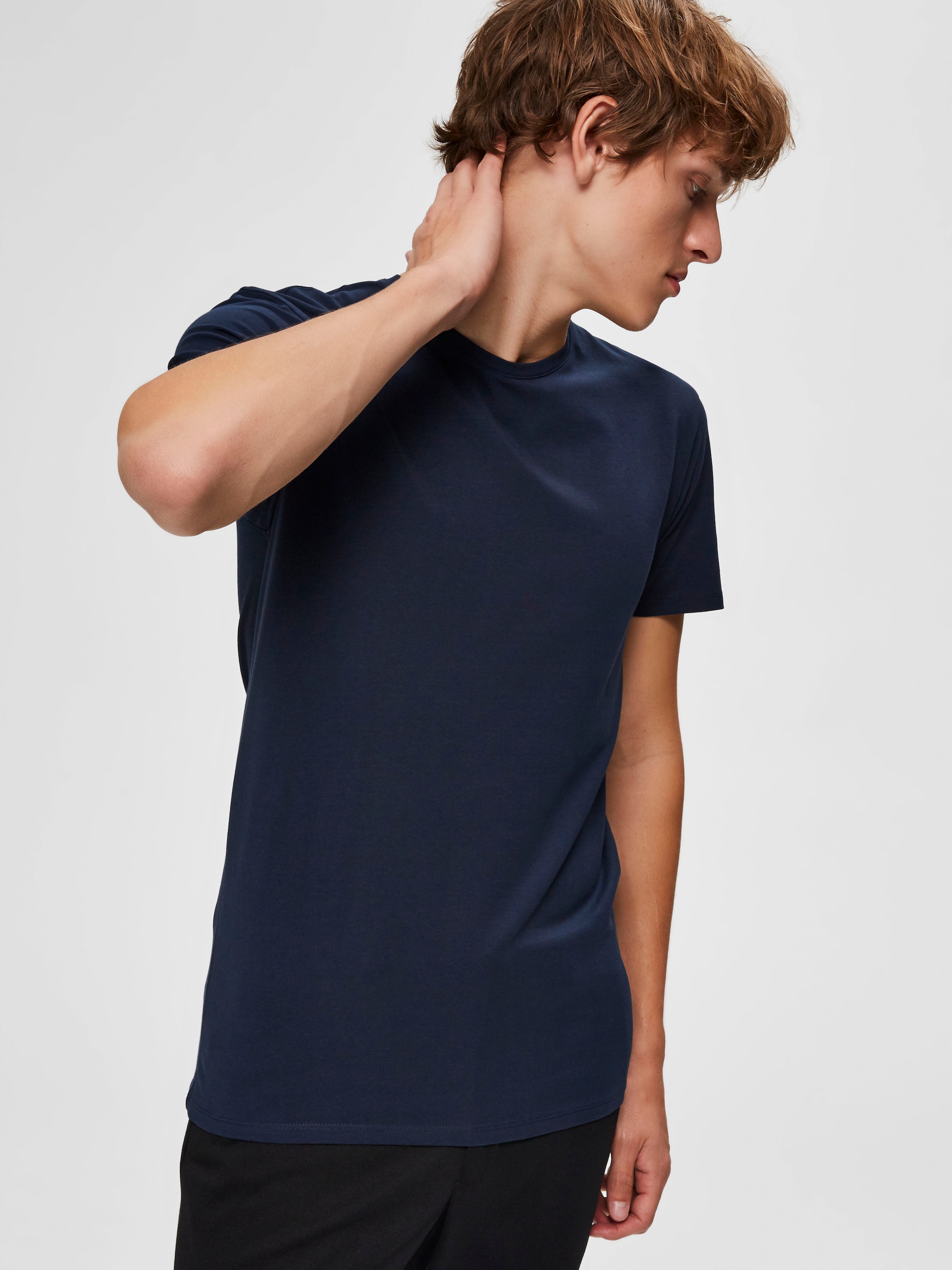 SELECTED HOMME Rundhalsshirt »SLHNEWPIMA SS O-NECK TEE NOOS«