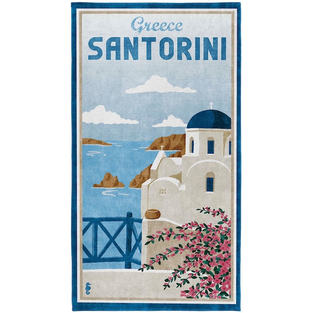 Seahorse Strandtuch »Santorini«, (1 St.), mit Santorini Küste bei