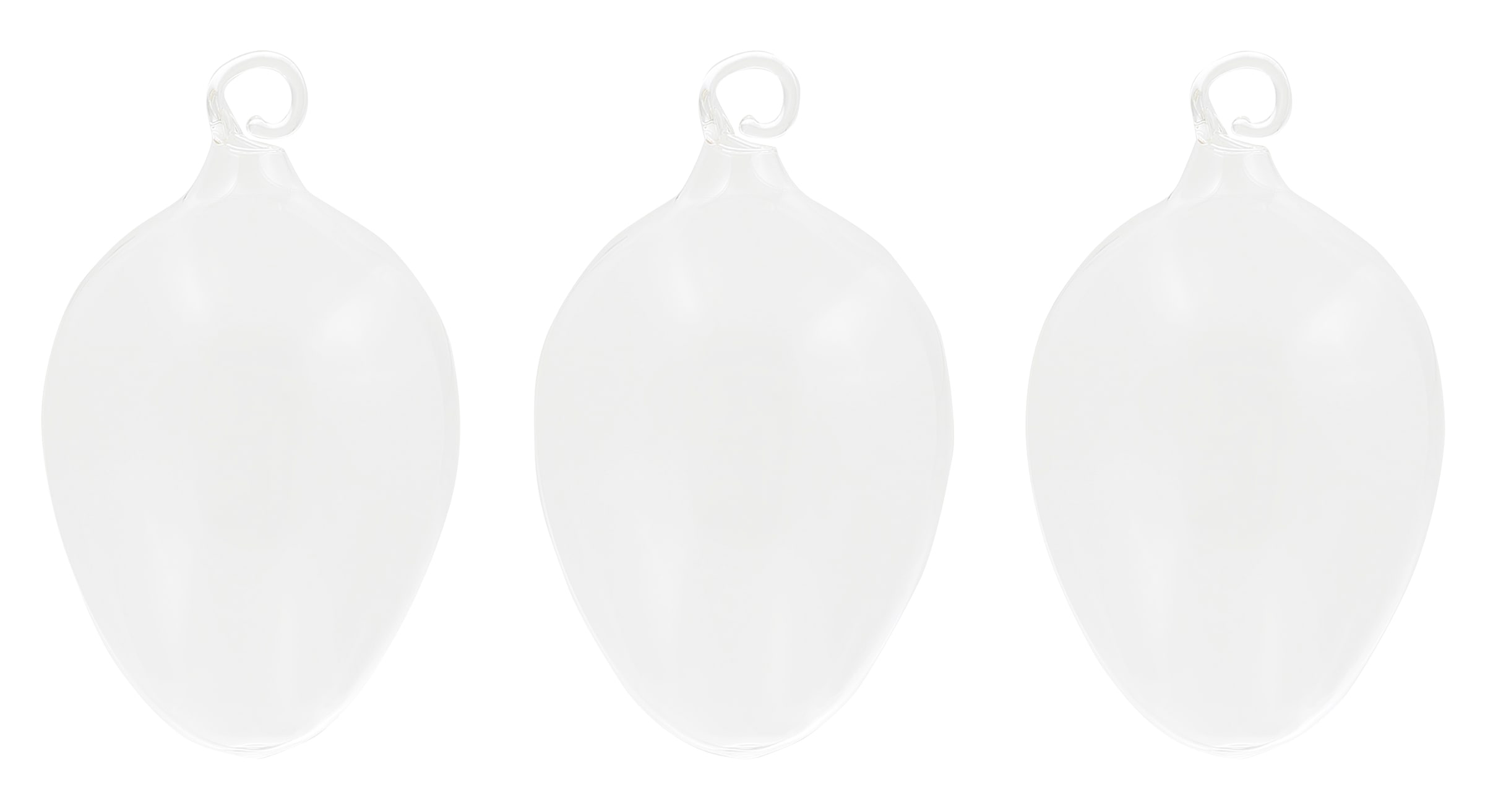 Höhe mundgeblasen Rechnung bestellen 6 Thüringer Glasdesign auf cm, Öse«, Osterdeko, handdekoriert mit und »TRANSPARENT Osterei