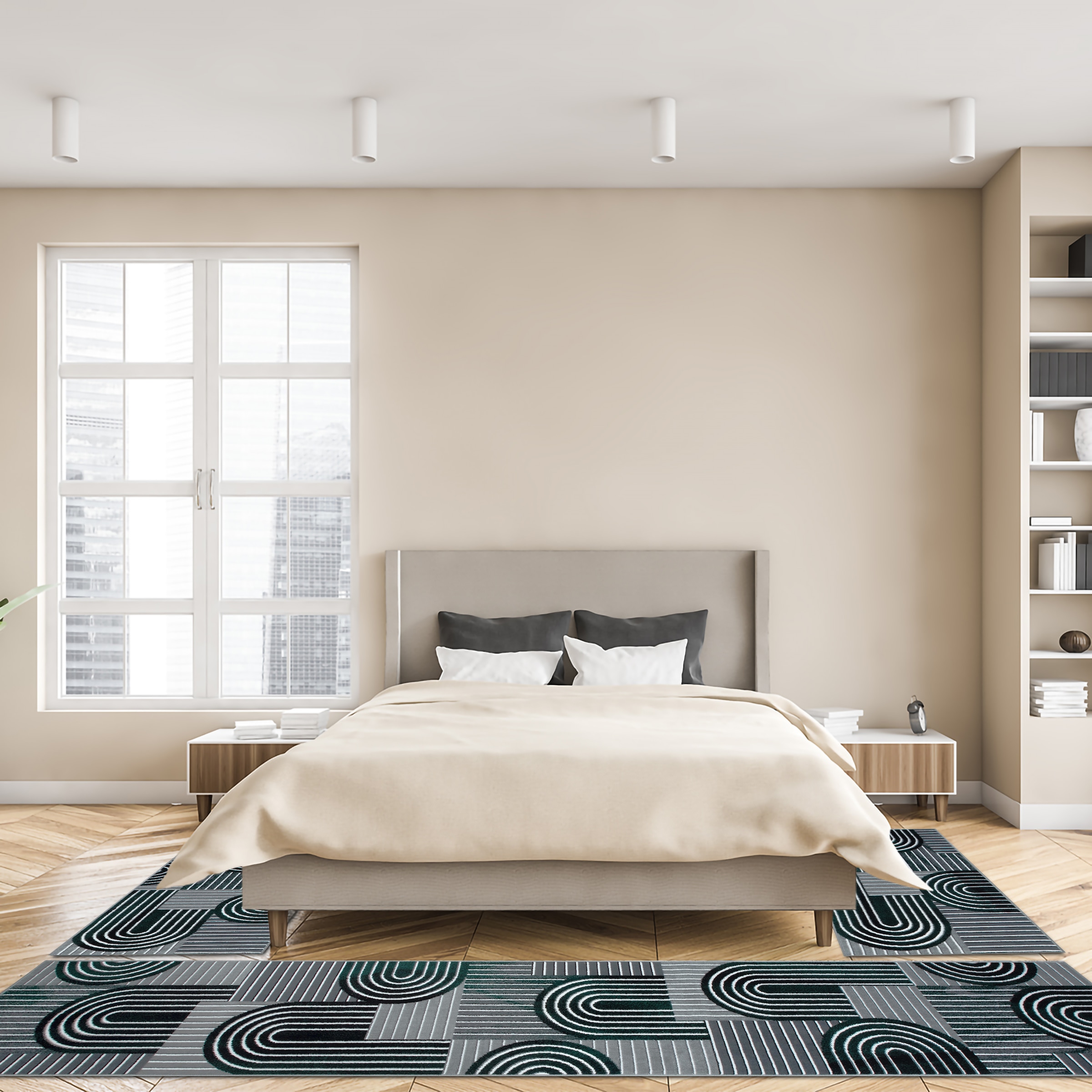 OTTO home Bettumrandung »Lyssandra« Höhe 8 mm 3 tlg. tlg. 3D-Effekt, softer Kurzflor, pflegeleicht, leichter Glanz, Scandi-Look