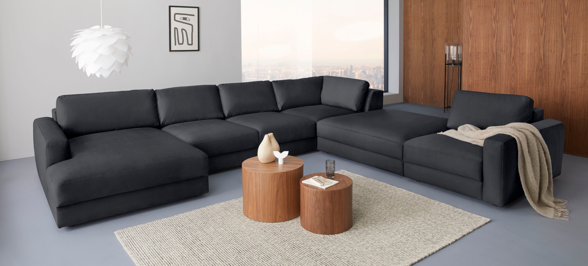 Places of Style Wohnlandschaft »Bloomfield, U-Form«, In verschiedenen Größen bestellbar