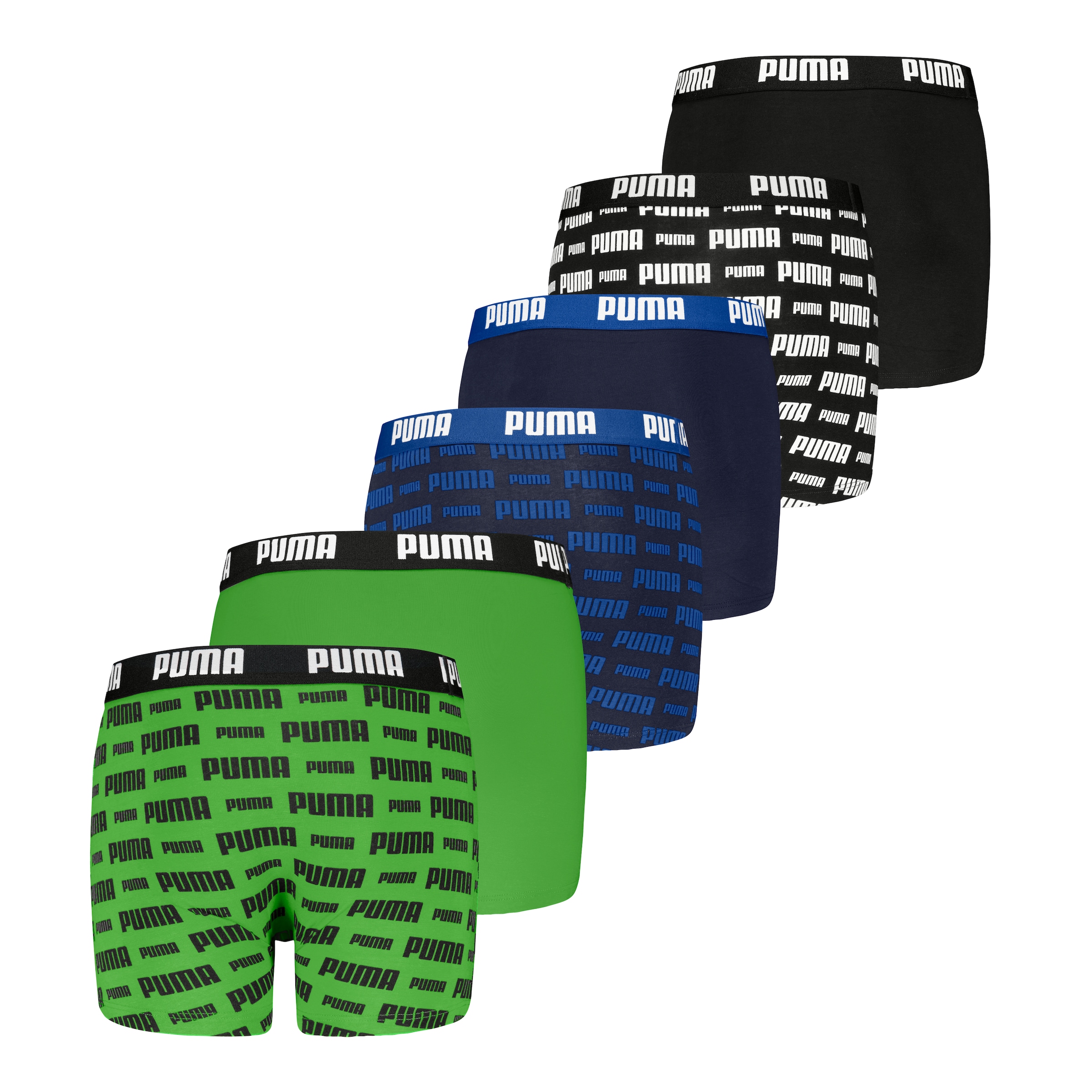 PUMA Boxershorts »PUMA BOYS EVERYDAY LOGO PRINT BOXERS 6P ECOM« 6er Pack,  mit kontrastreichem Alloverprint