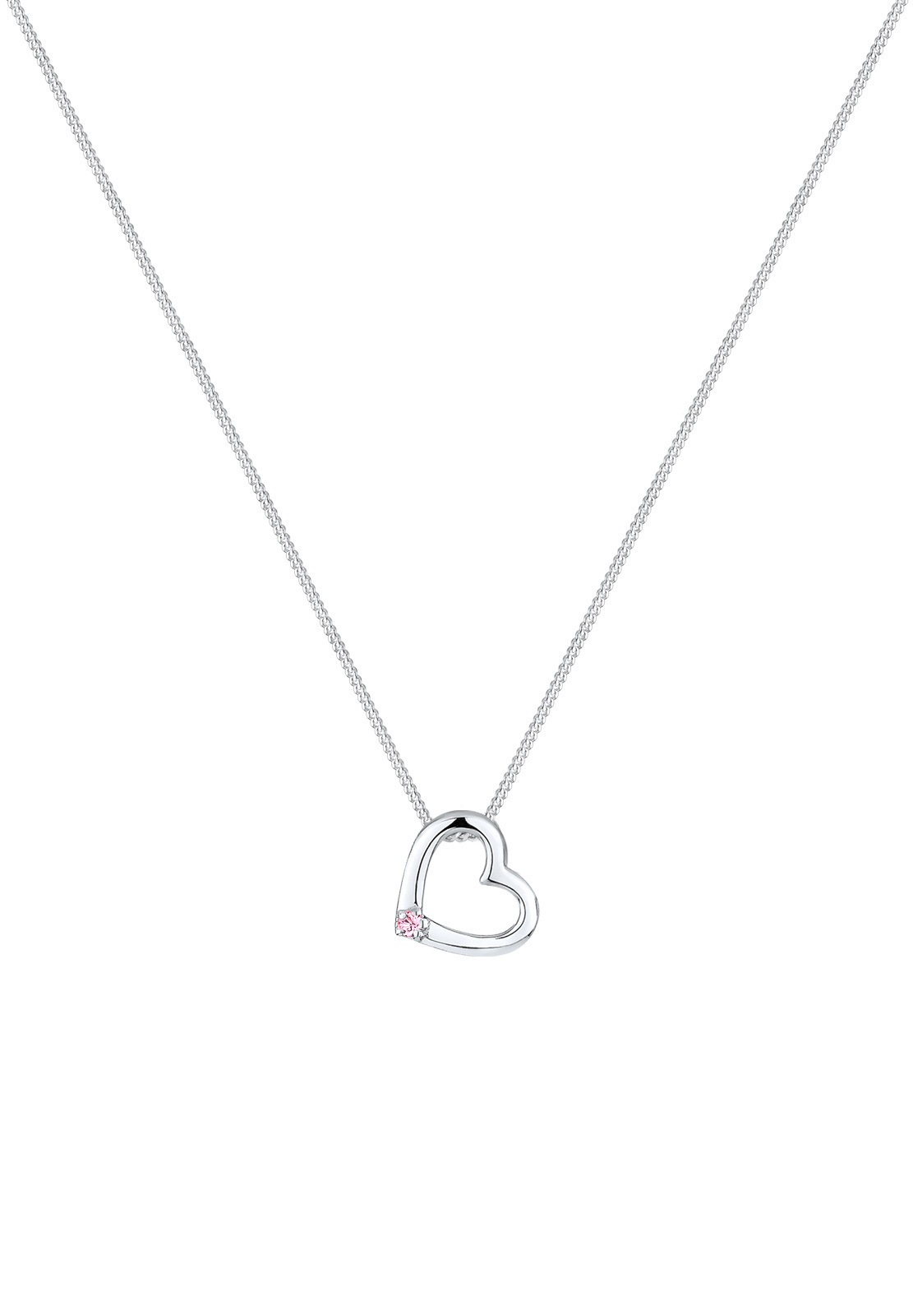 Elli Silberkette »Halskette Herz Schmuck Geschenk mit Kristallen von Swarovski® 925 Sterling Silber«