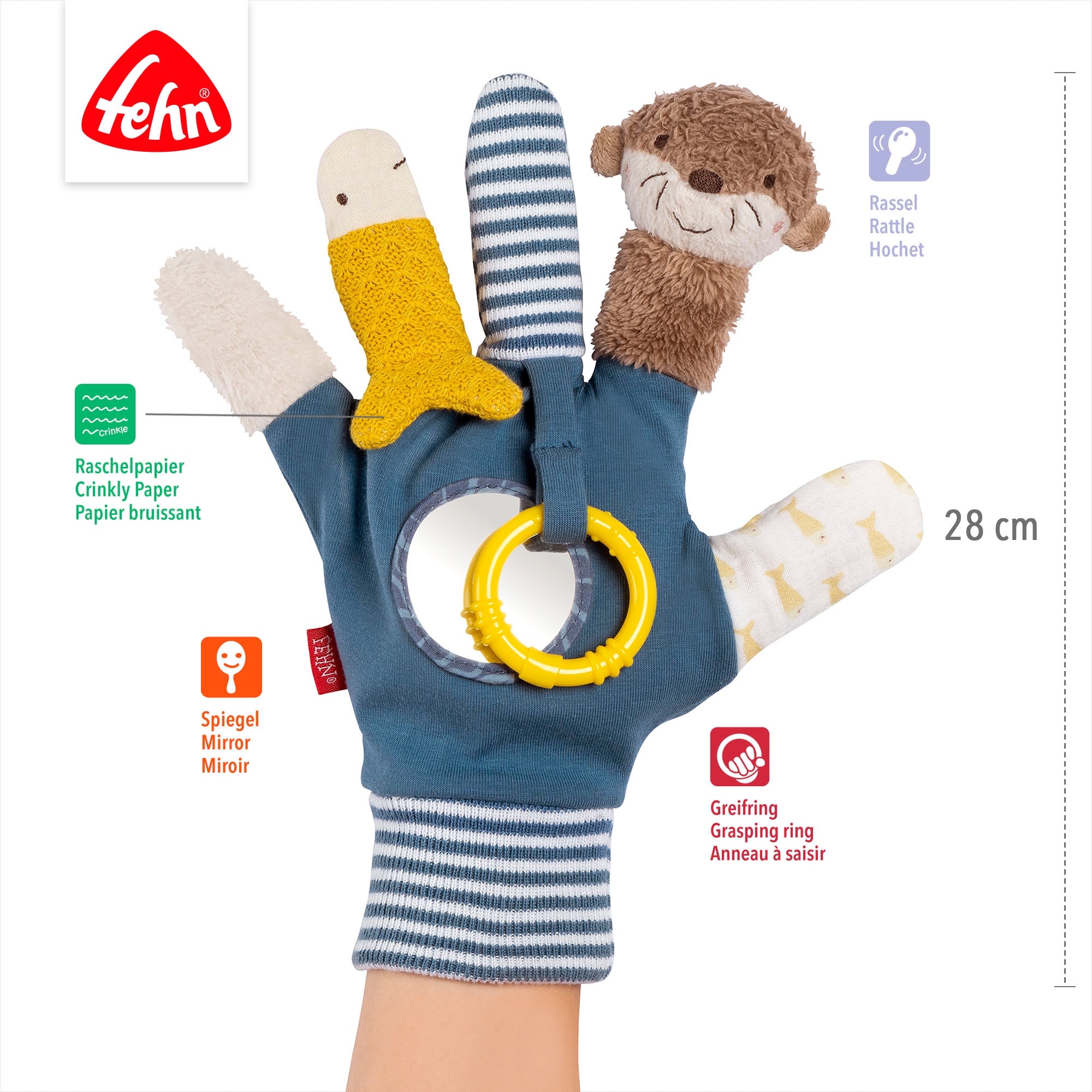 Fehn Greifspielzeug »Otter Theo, Spielhandschuh Otter«