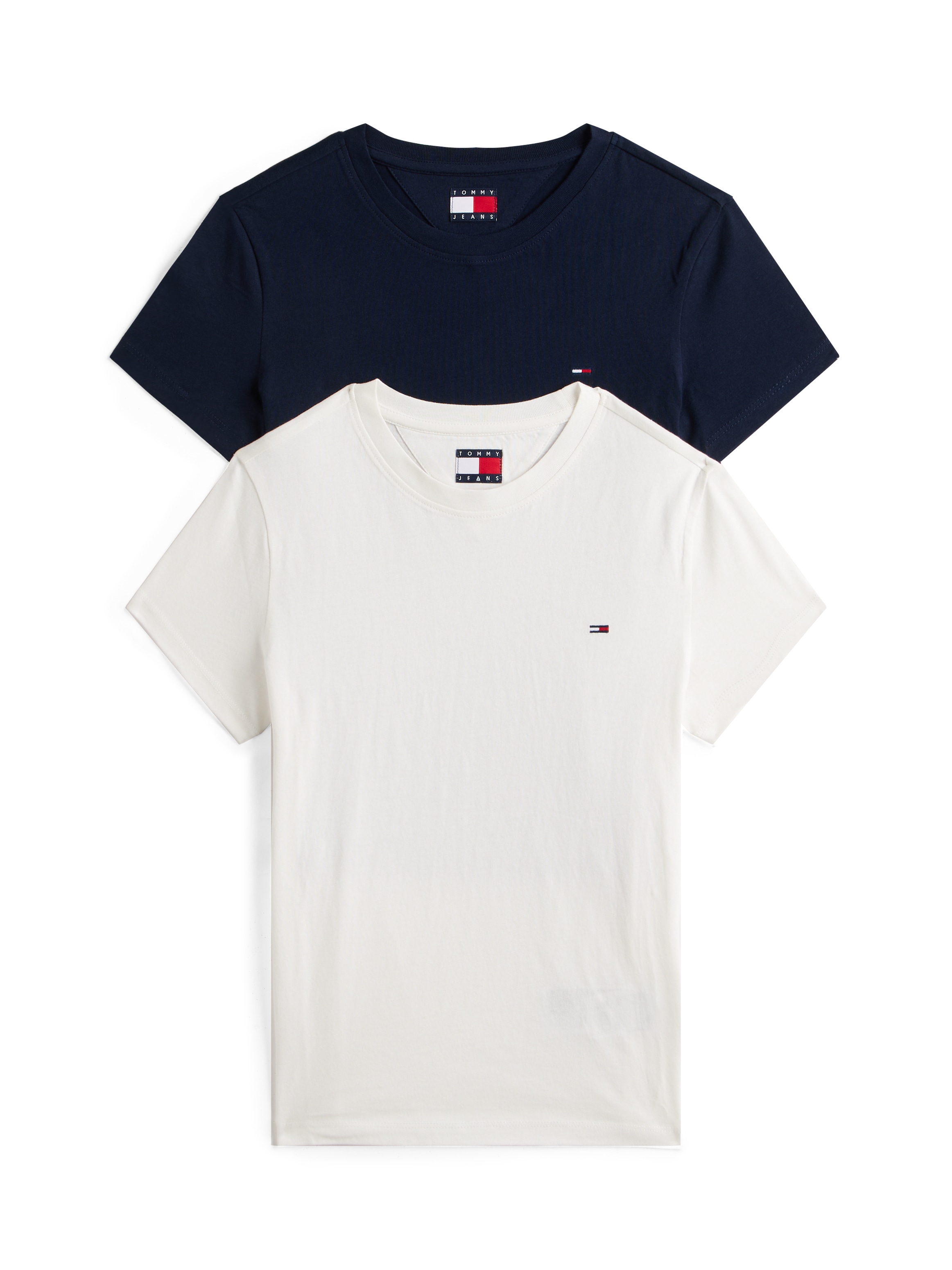 Tommy Jeans T-Shirt »TJW 2PACK C-NECK TEE«, (Packung, 2 tlg., 2er), mit Logo-Stickerei