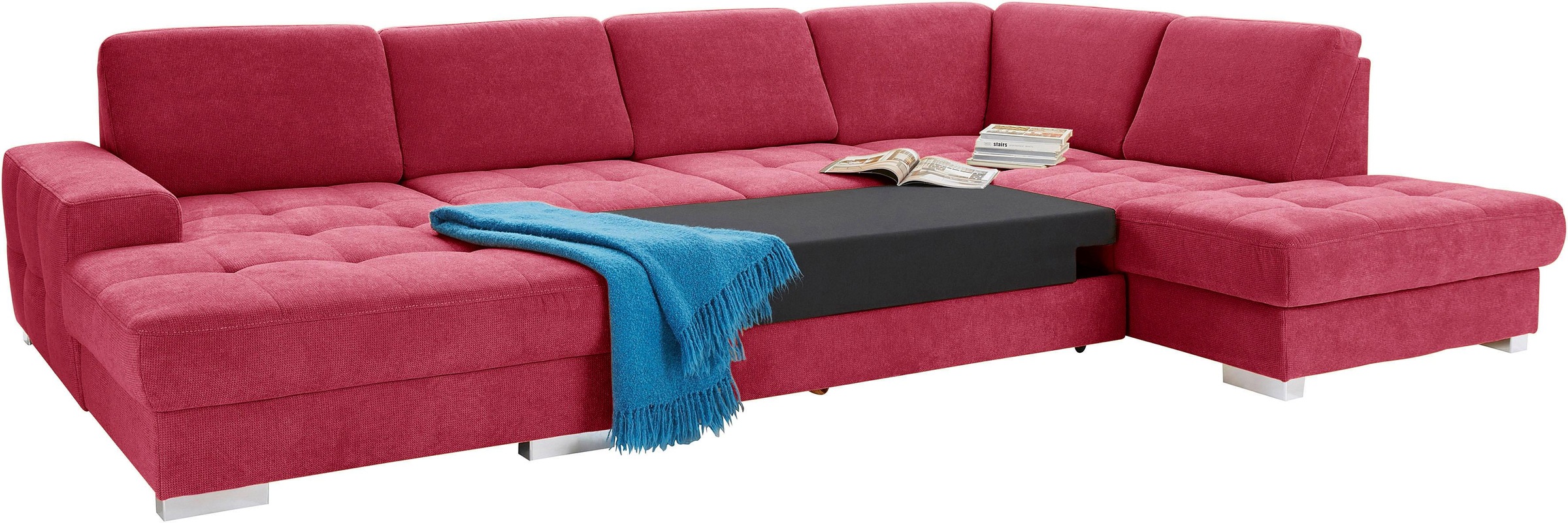 sit&more Wohnlandschaft »Santorini U-Form«, mit Federkern und Sitztiefenverstellung, wahlweise mit Bettfunktion