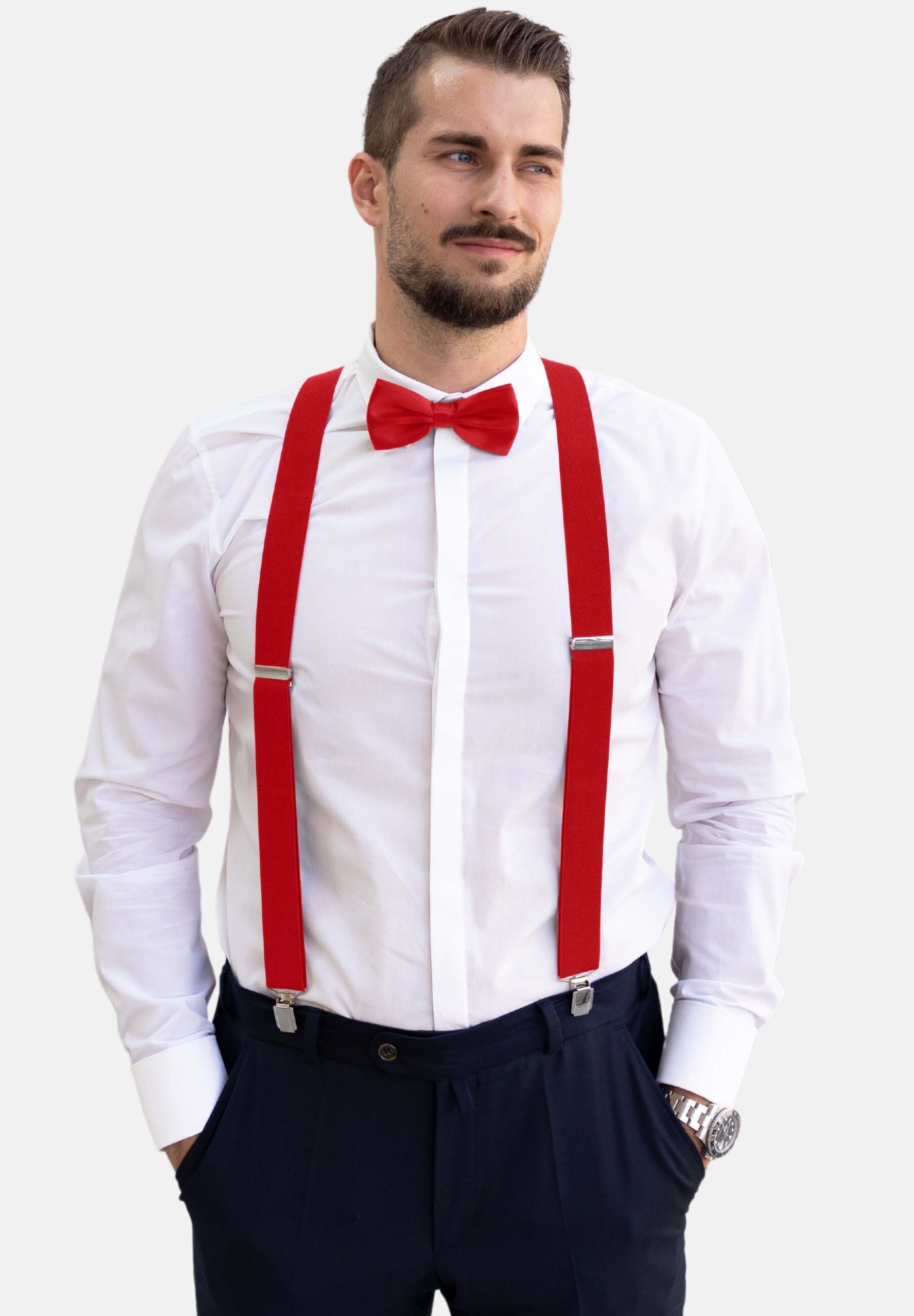 Massi Morino Hosenträger »Massi Morino Hosenträger-Set« 2 Stk. mit Fliege