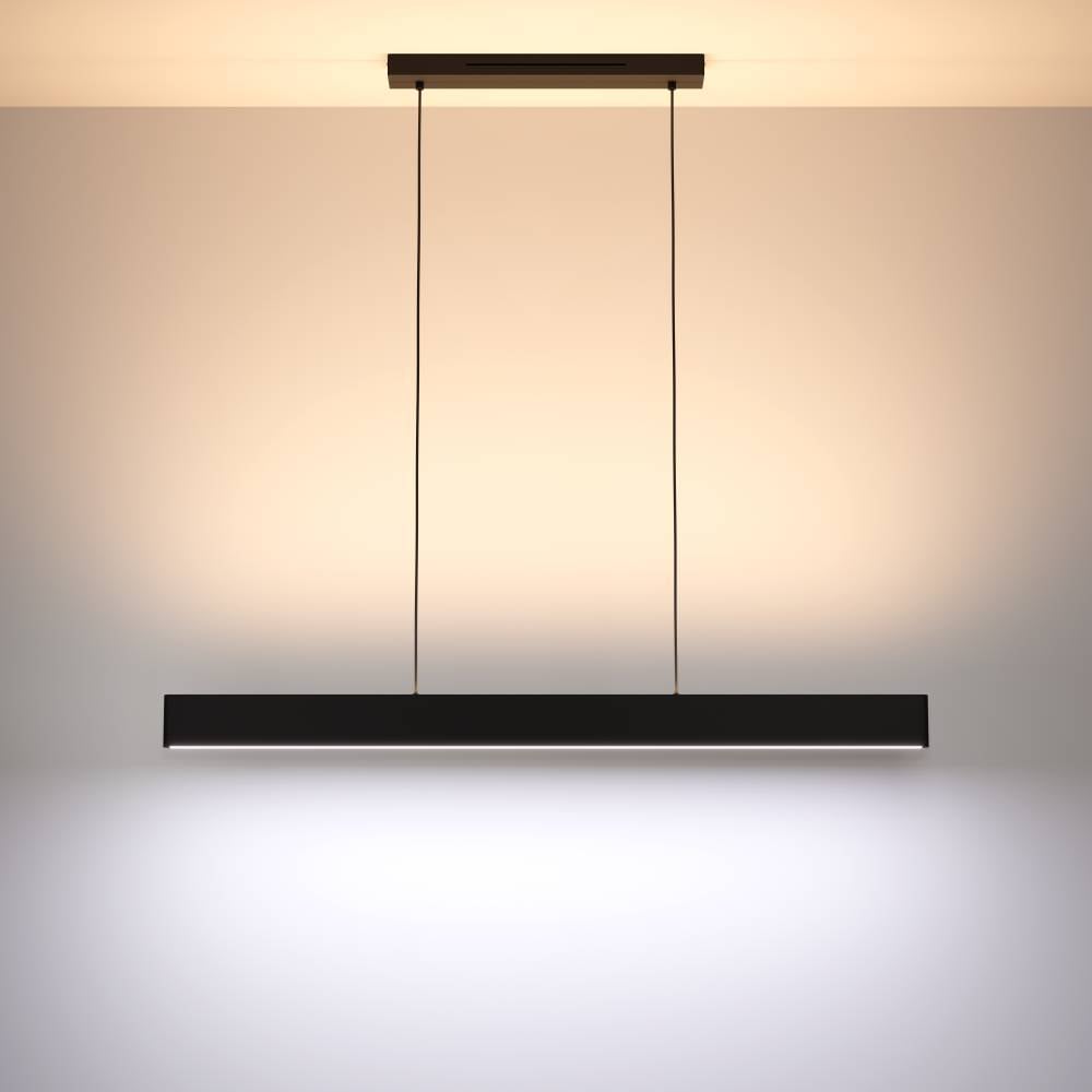 EGLO Hängeleuchte »ANDREAS-Z Hängelampe schwarz, ZigBee 3.0, Pendelleuchte, Pendellampe«, 2 flammig, Leuchtmittel LED-Modul | LED fest integriert, Timer, App / Sprachsteuerung Alexa, 117x7x110cm, exkl. Fernbedienung
